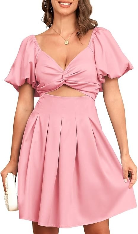 Women\'s Pink Mini Short Dress Casual Summer Dress Sweetheart Size Small NWT