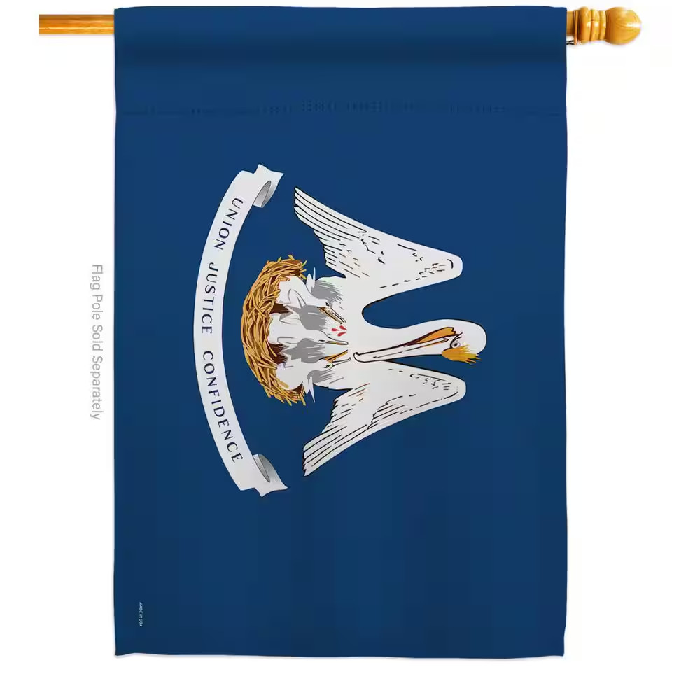 2.5 Ft. X 4 Ft. Polyester Louisiana States 2-Sided House Flag Regional Decorativ 2.5 Ft. X 4 Ft. Polyester Louisiana States 2-Sided House Flag Regional Decorativ