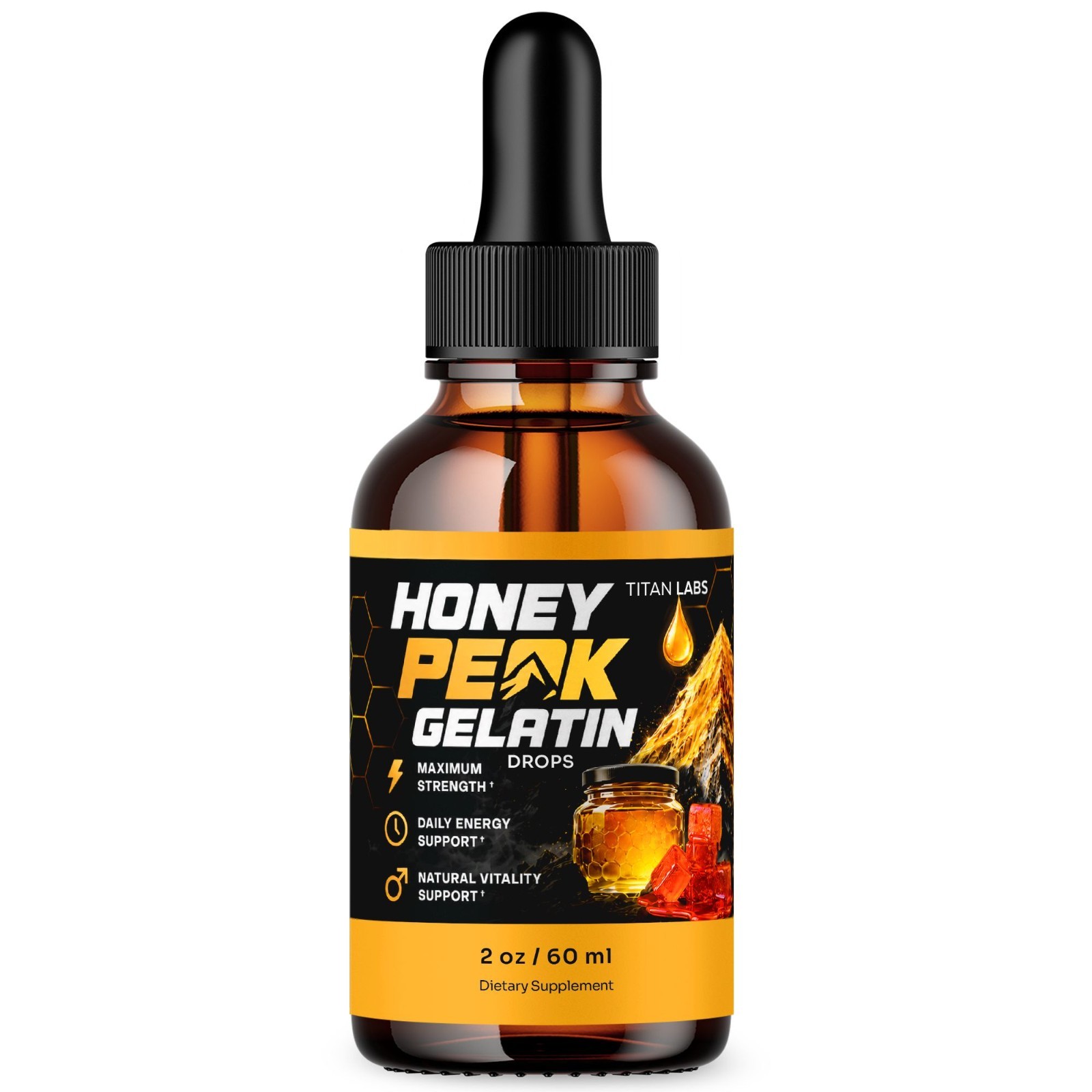 Honey Peak Gelatin Drops Male Health Support Supplement HoneyPeak 30 Servings