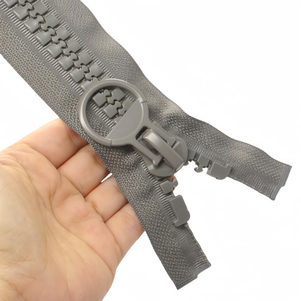 31 Inch #20 Super Large Separating Plastic Zipper for Sewing Grey