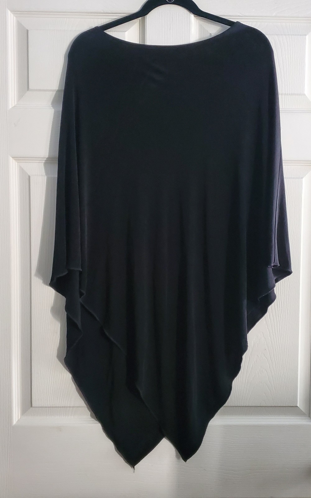 Vtg Chico\'s Travelers Flowy Black Poncho Womens One Size Asymmetrical USA