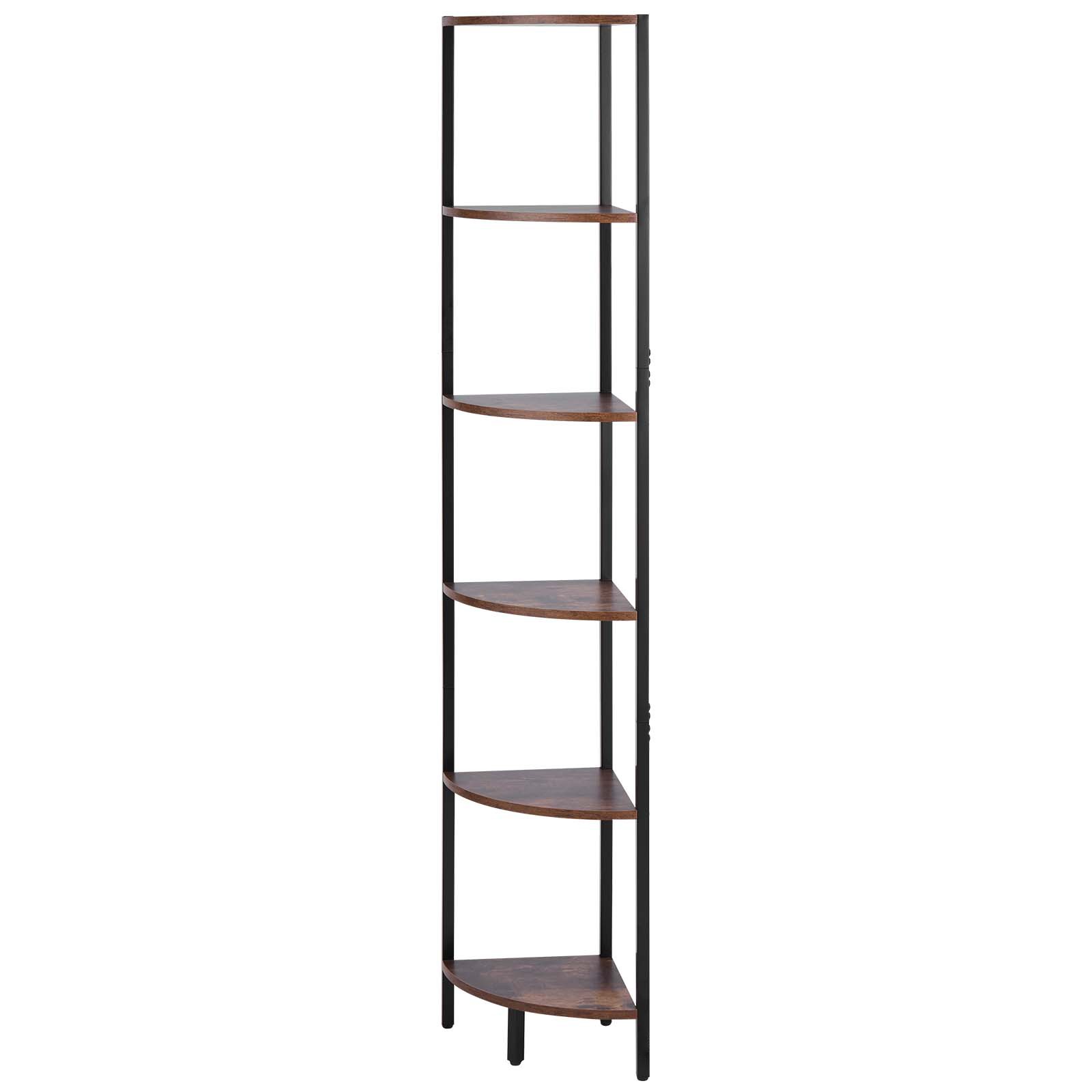 Uimoso 6-Tier Corner Shelf with LED Lighting, Tall Narrow Display Rack