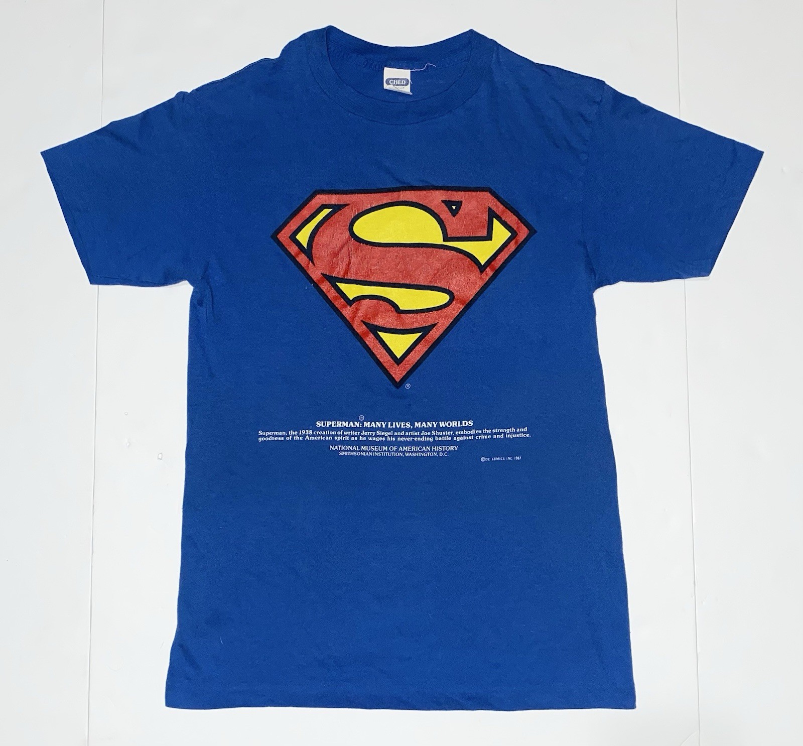 RARE Vintage 1987 Superman “Many Lives, Many Worlds Smithsonian T- Shirt Size L