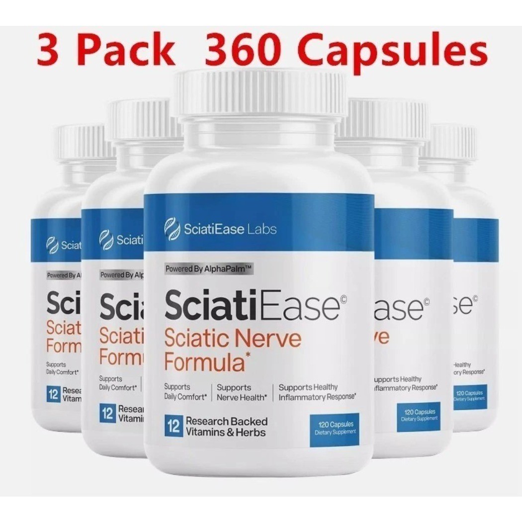 3 Pack SciatiEase Labs Sciati Ease Sciatic Nerve Formula 120 capsules - Exp:2028 3 Pack SciatiEase Labs Sciati Ease Sciatic Nerve Formula 120 capsules - Exp:2028
