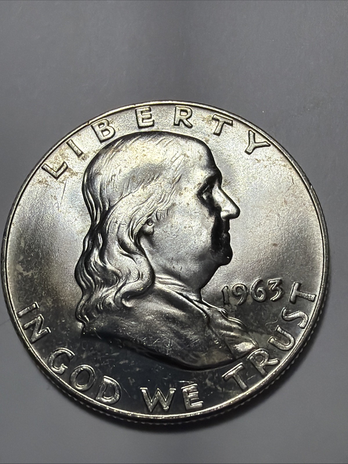 Uncirculated 1963-D 50C BU63 Franklin Half Dollar Last Year Minted Uncirculated 1963-D 50C BU63 Franklin Half Dollar Last Year Minted