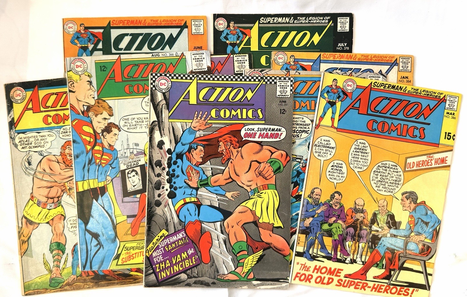 Action Comics Superman Lot 9 Comic Books # 351 353 364 365 366 377 378 384 386 Action Comics Superman Lot 9 Comic Books # 351 353 364 365 366 377 378 384 386