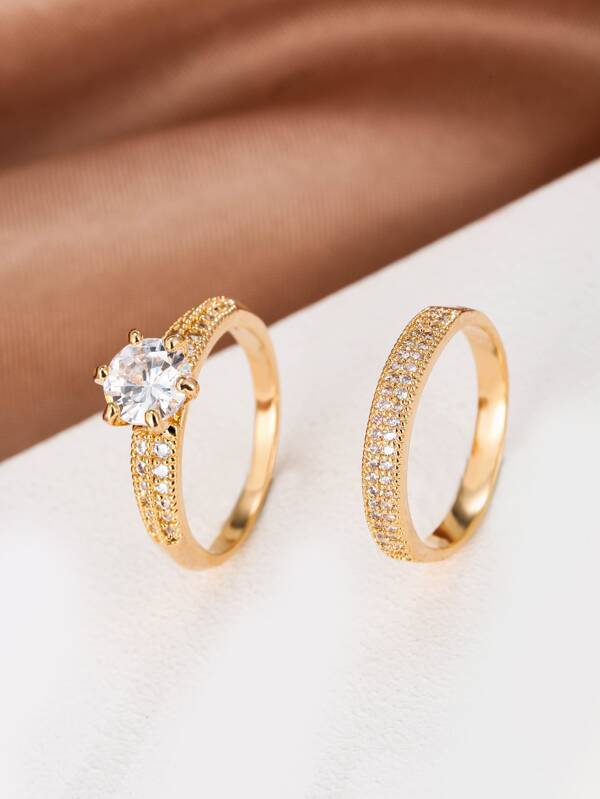 Anillos Sortijas Argollas de Compromiso Matrimonio Oro 10K Para Mujeres Joyeria