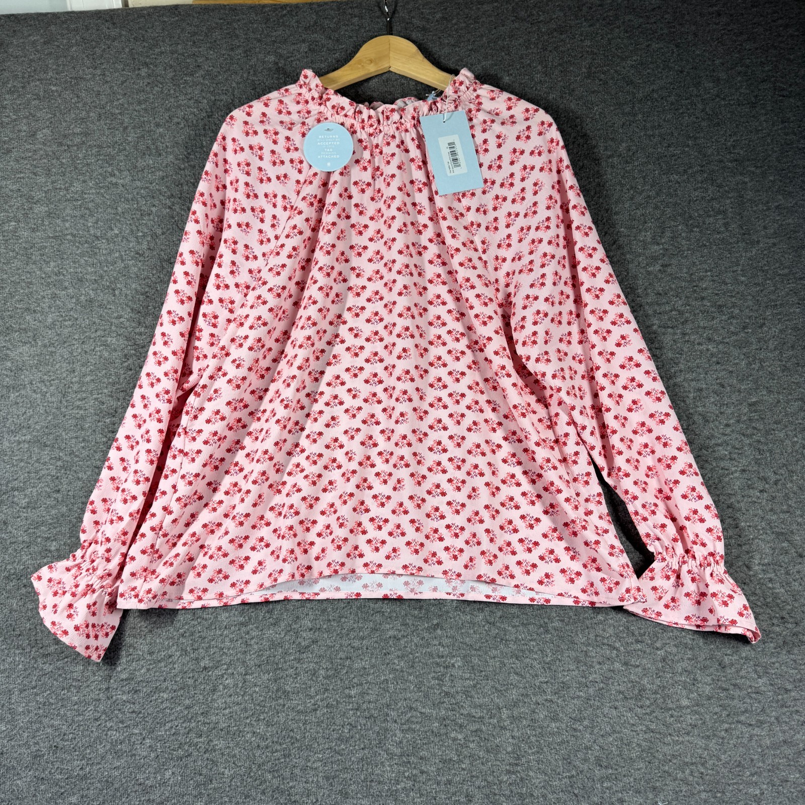 NWT Hill House The Millie Top Women XL Extra Large Pink Long Sleeve Crepe Preppy NWT Hill House The Millie Top Women XL Extra Large Pink Long Sleeve Crepe Preppy