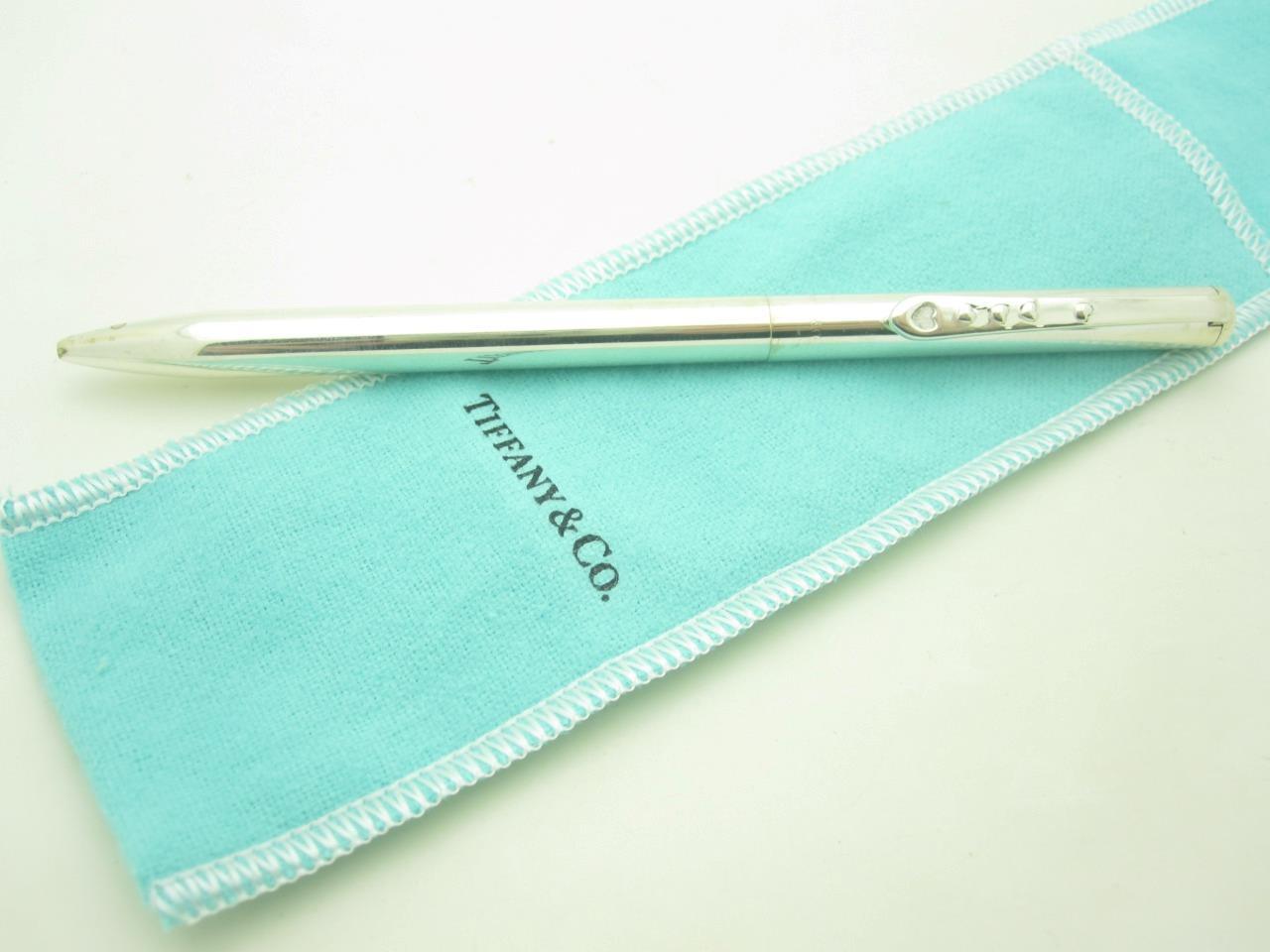 Vintage Tiffany & Co. Sterling Silver Floating Hearts Ballpoint Pen - Pouch