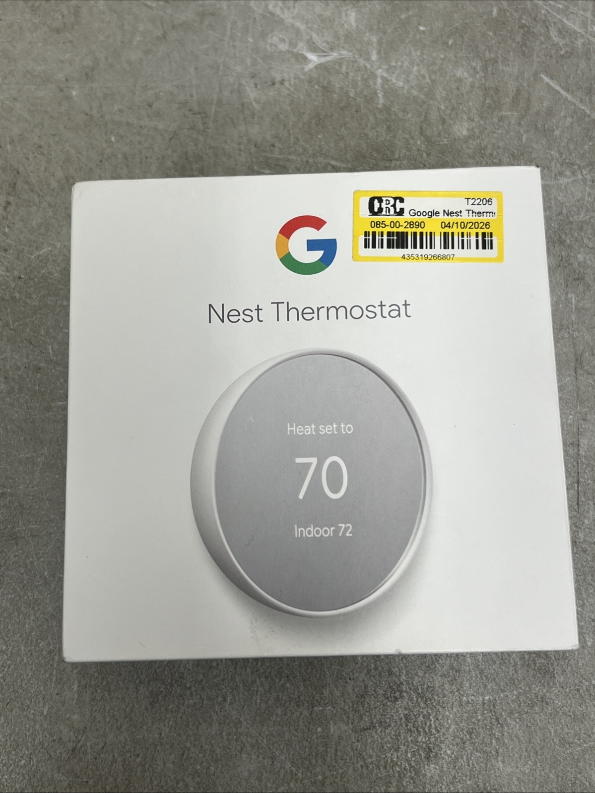 Google Nest Smart Thermostat, Snow - GA01334-US