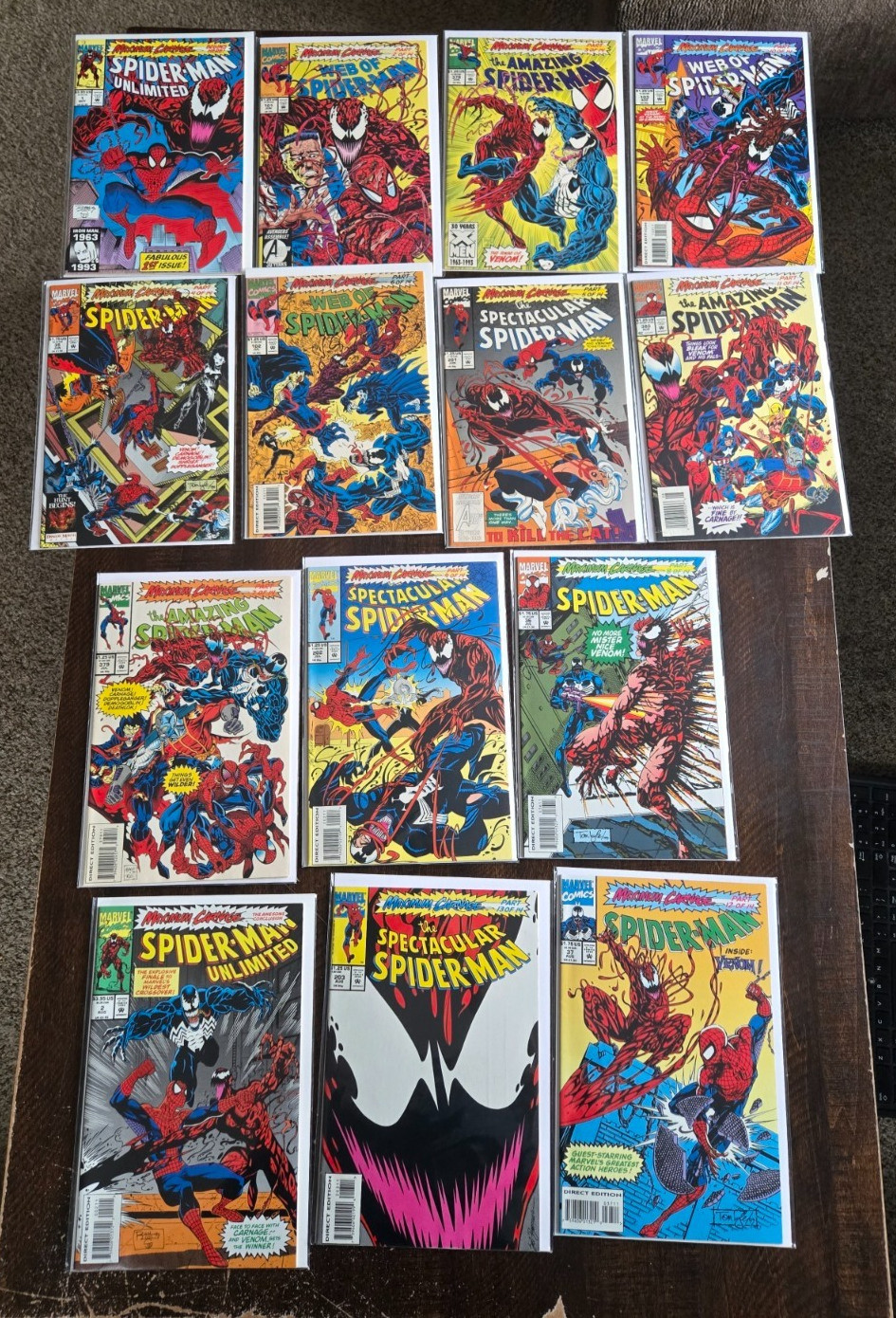 Spiderman MAXIMUM CARNAGE Lot Complete Set 1-14 Marvel Comics 1993 Spiderman MAXIMUM CARNAGE Lot Complete Set 1-14 Marvel Comics 1993