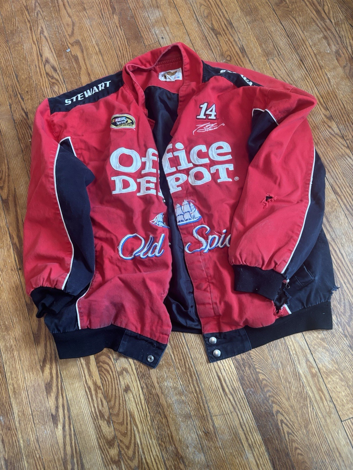 Vintage Tony Stewart NASCAR racing jacket -Office Depot and Old Spice 2 XL