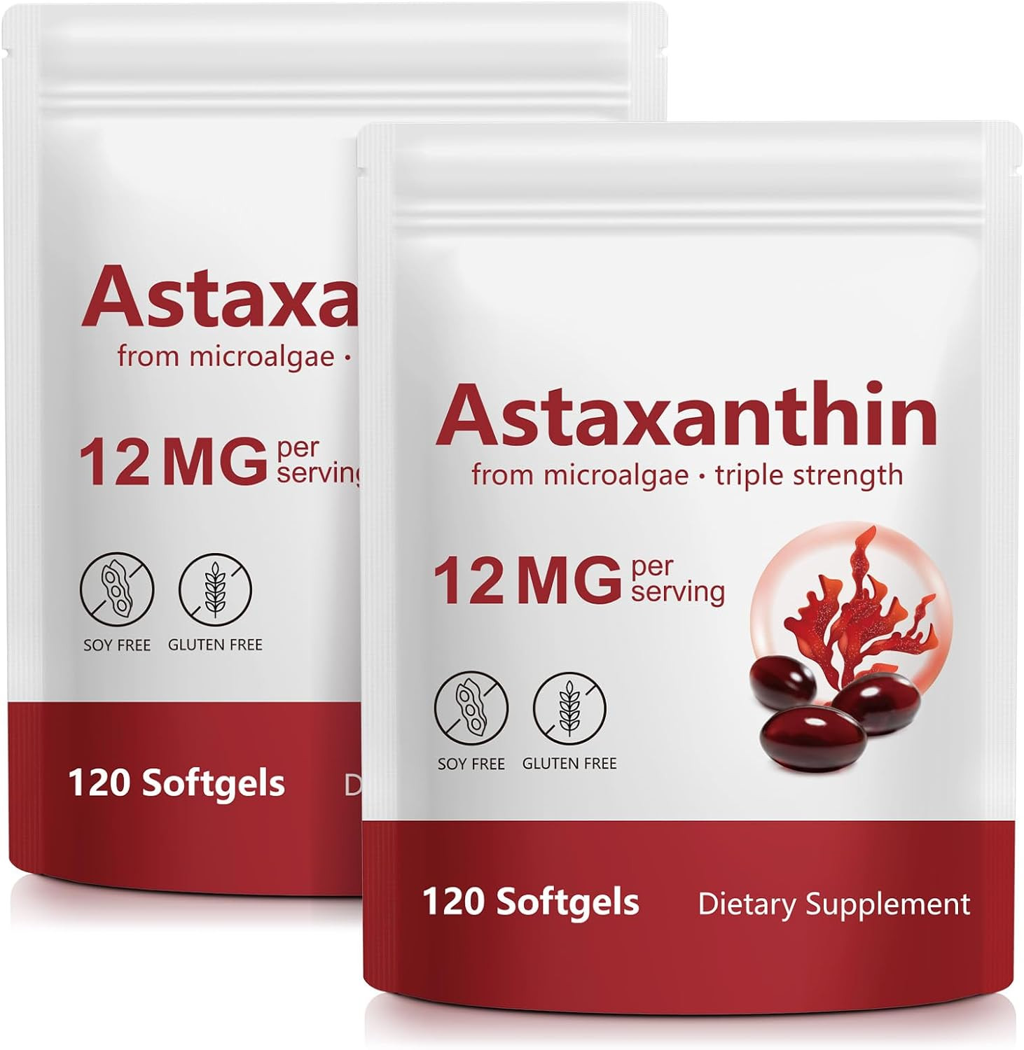 2Pack Premium Astaxanthin 12Mg, Antioxidant Supplement for Eye, Joint, Skin Heal 2Pack Premium Astaxanthin 12Mg, Antioxidant Supplement for Eye, Joint, Skin Heal