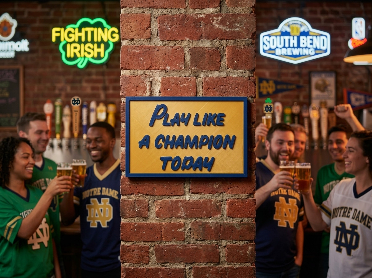 Notre Dame Fighting Irish Play Like a Champion Today 3D Wall Sign Notre Dame Fighting Irish Play Like a Champion Today 3D Wall Sign