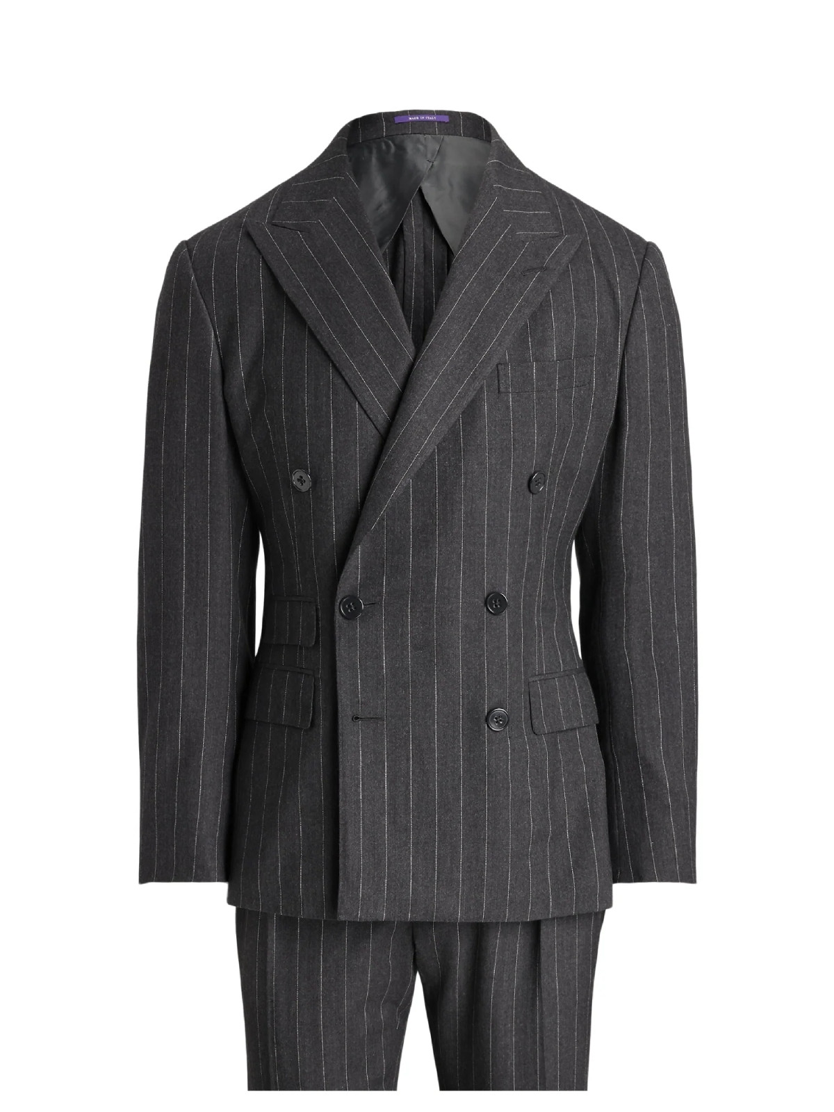 Ralph Lauren Purple Label Kent Pinstripe Double-Breasted Grey 56 IT 46 UK £3,950