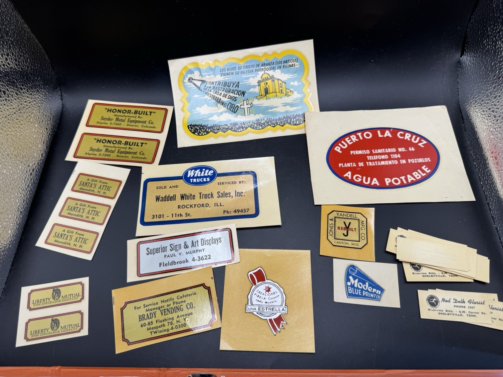 Vintage 1950s 1960s Advertising Decal Sticker Lot White Trucks Vending Ephemera