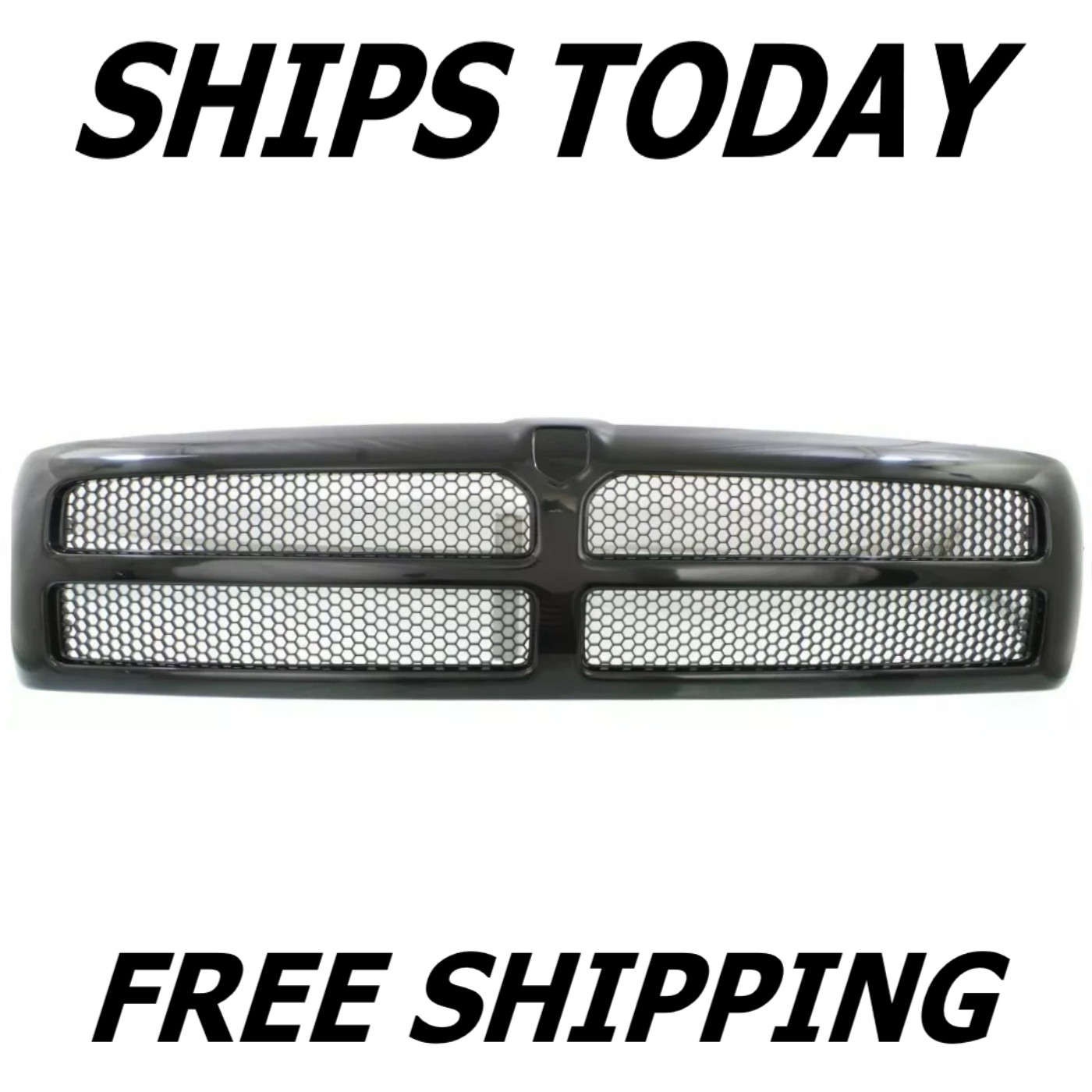 NEW Black Paintable Front Grille For 1994-2001 Ram 1500 1994-2002 Ram 2500 3500
