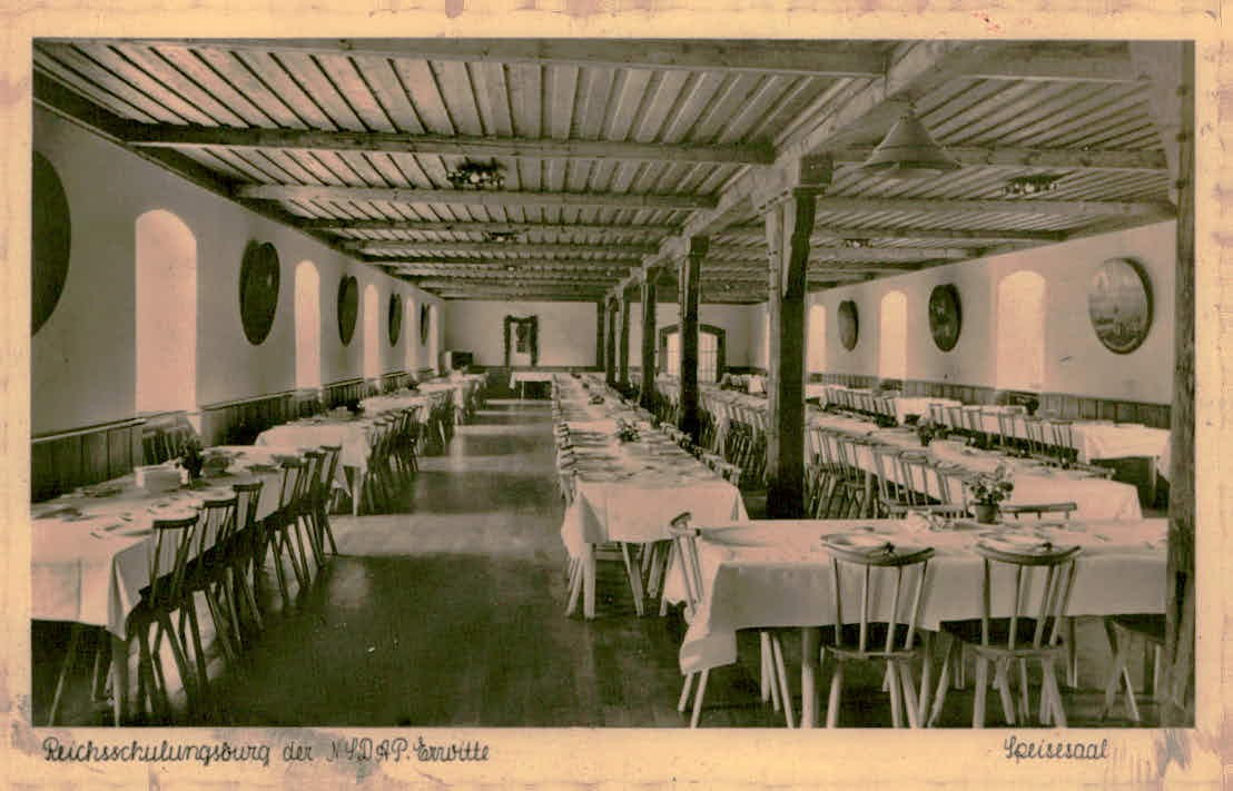 Erwitte Germany Reichsschulungsburg NSDAP Speisesaal RPPC Postcard