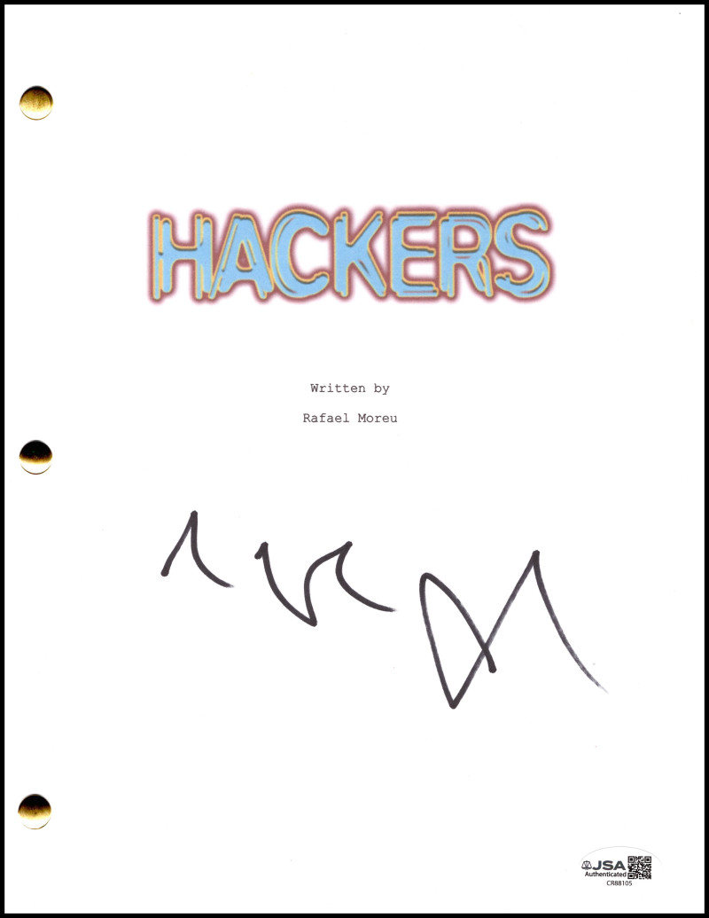 Angelina Jolie Signed Autograph Hackers Full Movie Script - Acid Burn w/ JSA COA