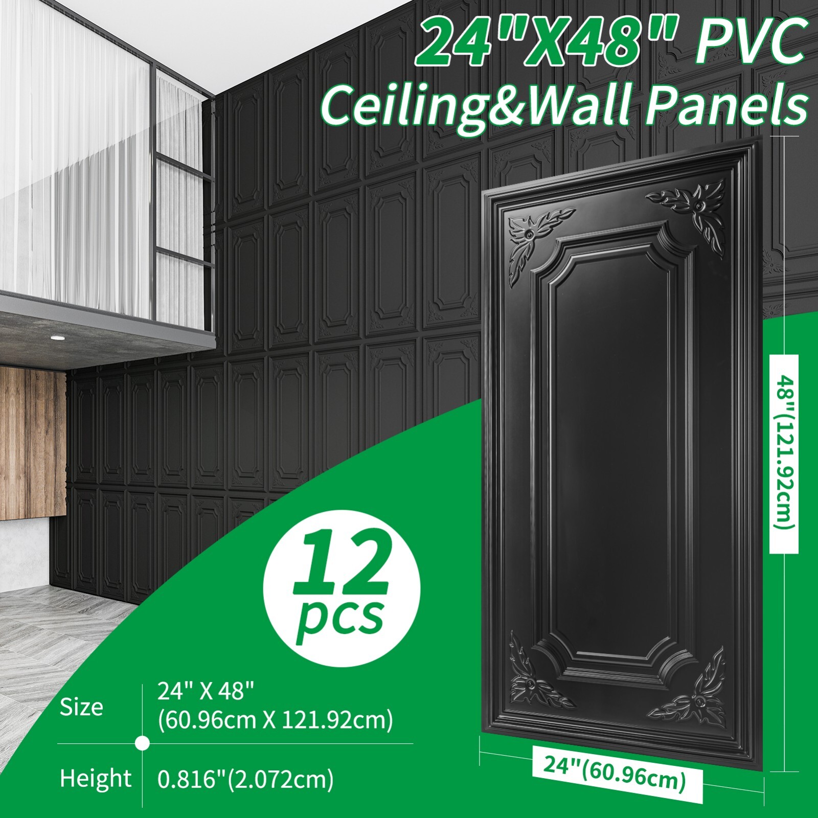 Art3d 12pcs PVC 3D Ceiling Tiles & Wall Panels,24\ Art3d 12pcs PVC 3D Ceiling Tiles & Wall Panels,24\