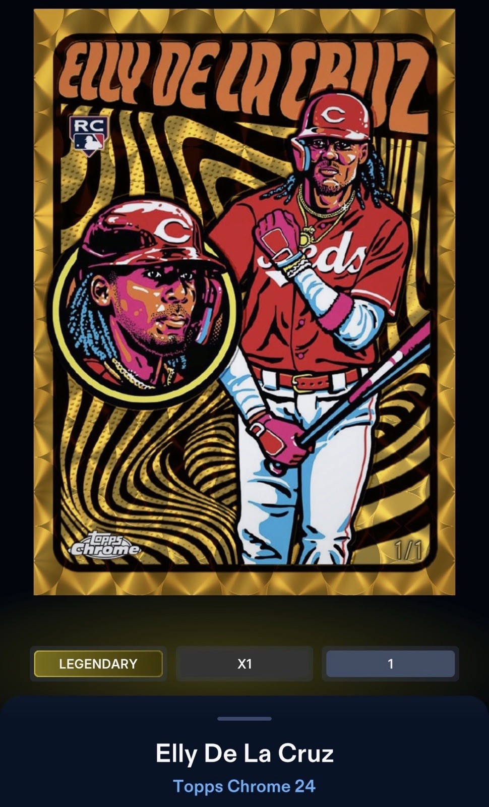 Topps Bunt 2024 Elly De La Cruz Rookie RC 1/1 Superfractor Chrome UV All-Stars Topps Bunt 2024 Elly De La Cruz Rookie RC 1/1 Superfractor Chrome UV All-Stars