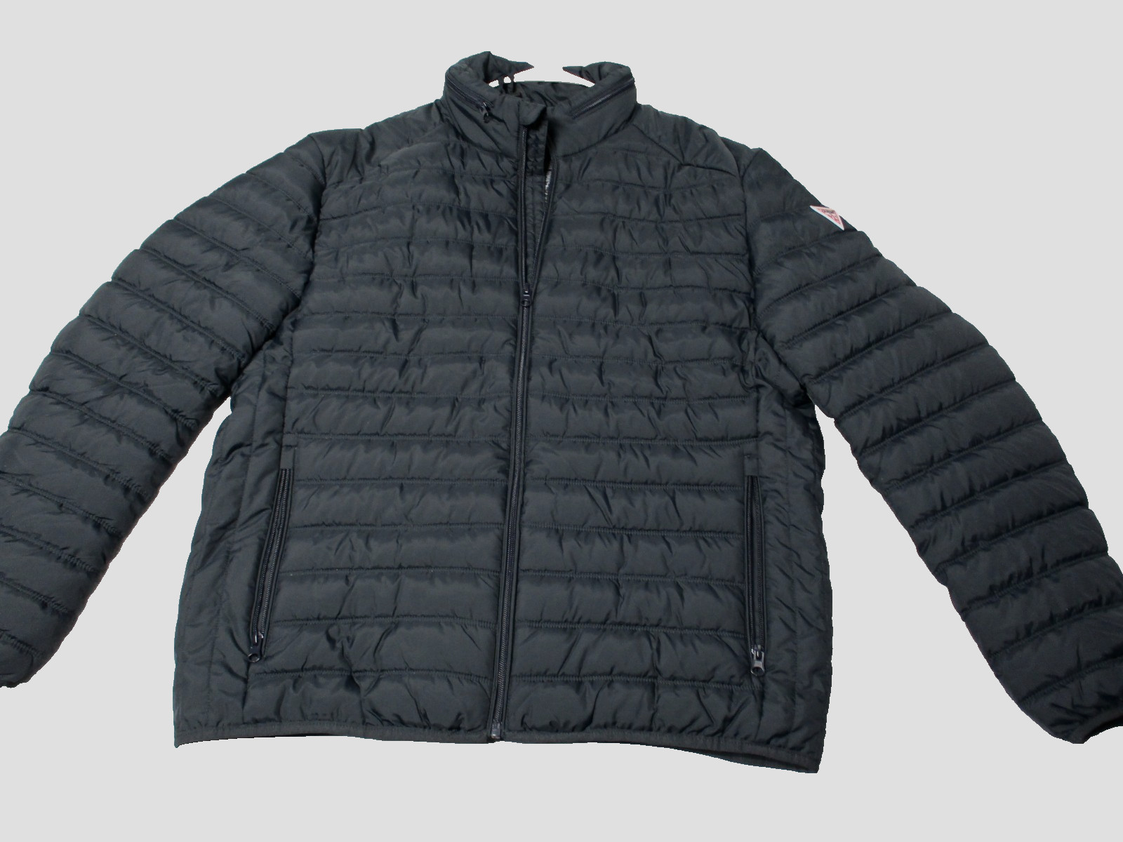 GUESS Lightweight Quilted Puffer Jacket with Hood Black Packable Mens Sz XL GUESS Lightweight Quilted Puffer Jacket with Hood Black Packable Mens Sz XL