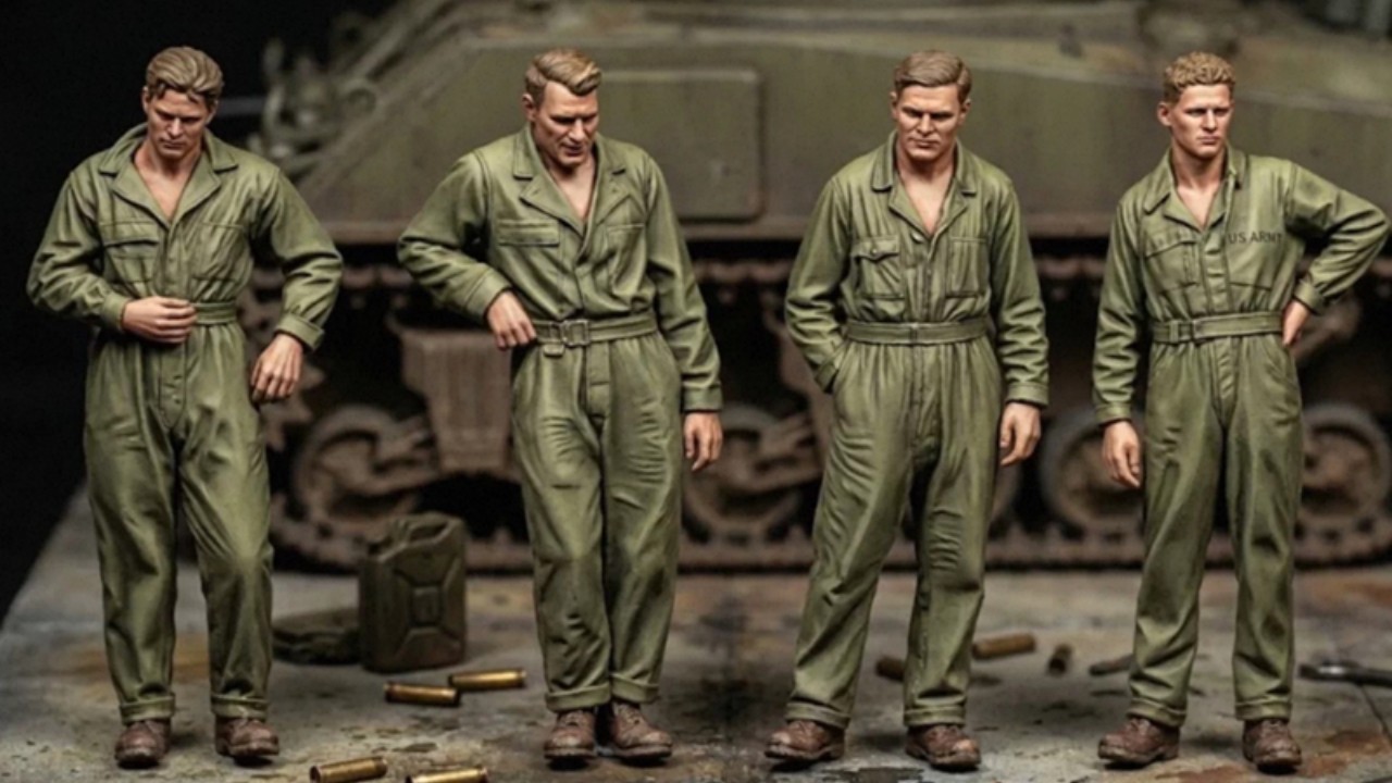 1/35 Scale WwII Sherman Crew of The US Military 4set Unpainted Resin Model 1/35 Scale WwII Sherman Crew of The US Military 4set Unpainted Resin Model