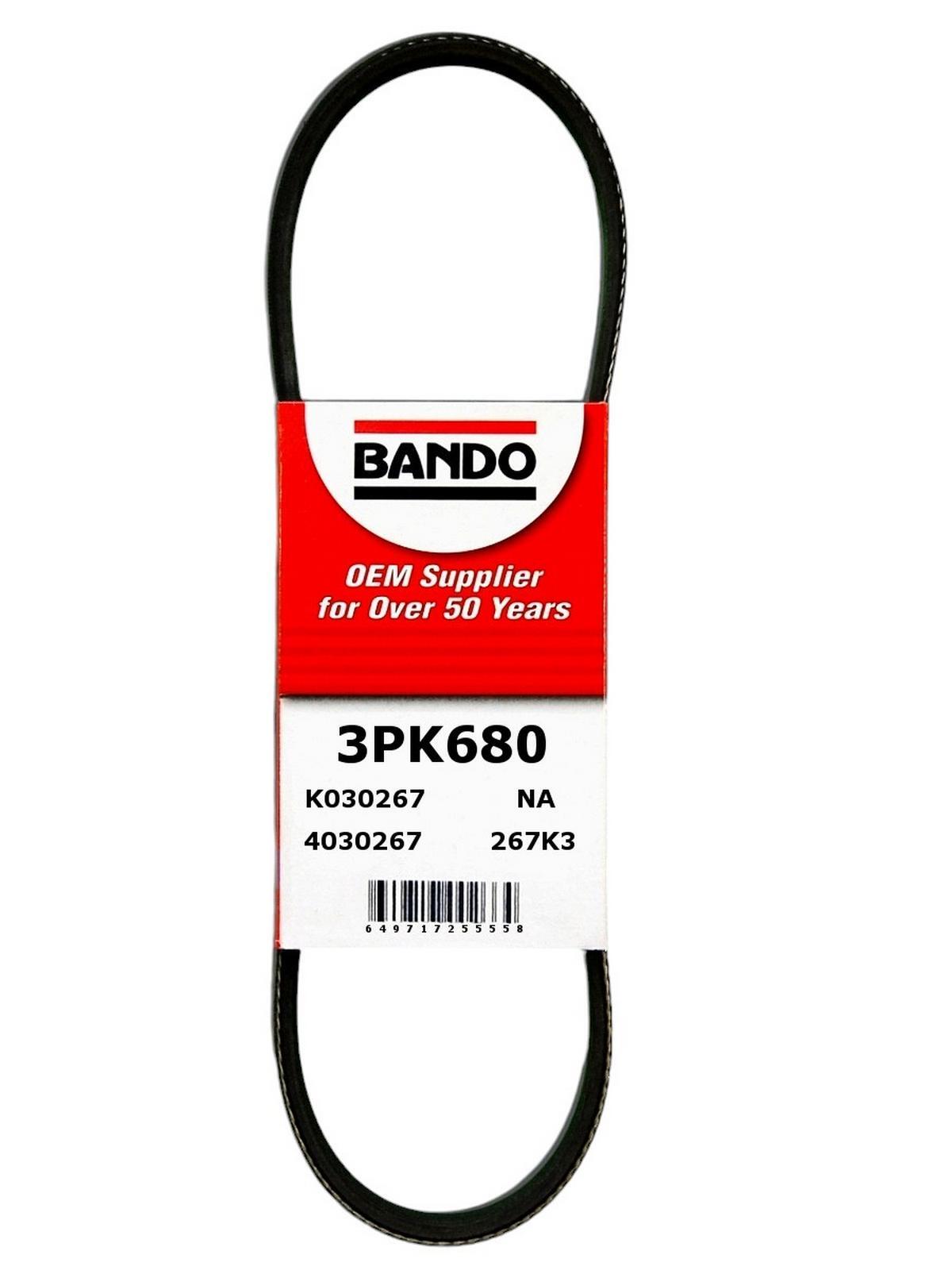Bando 3PK680 Serpentine Belt Bando USA OEM Quality Serpentine Belt