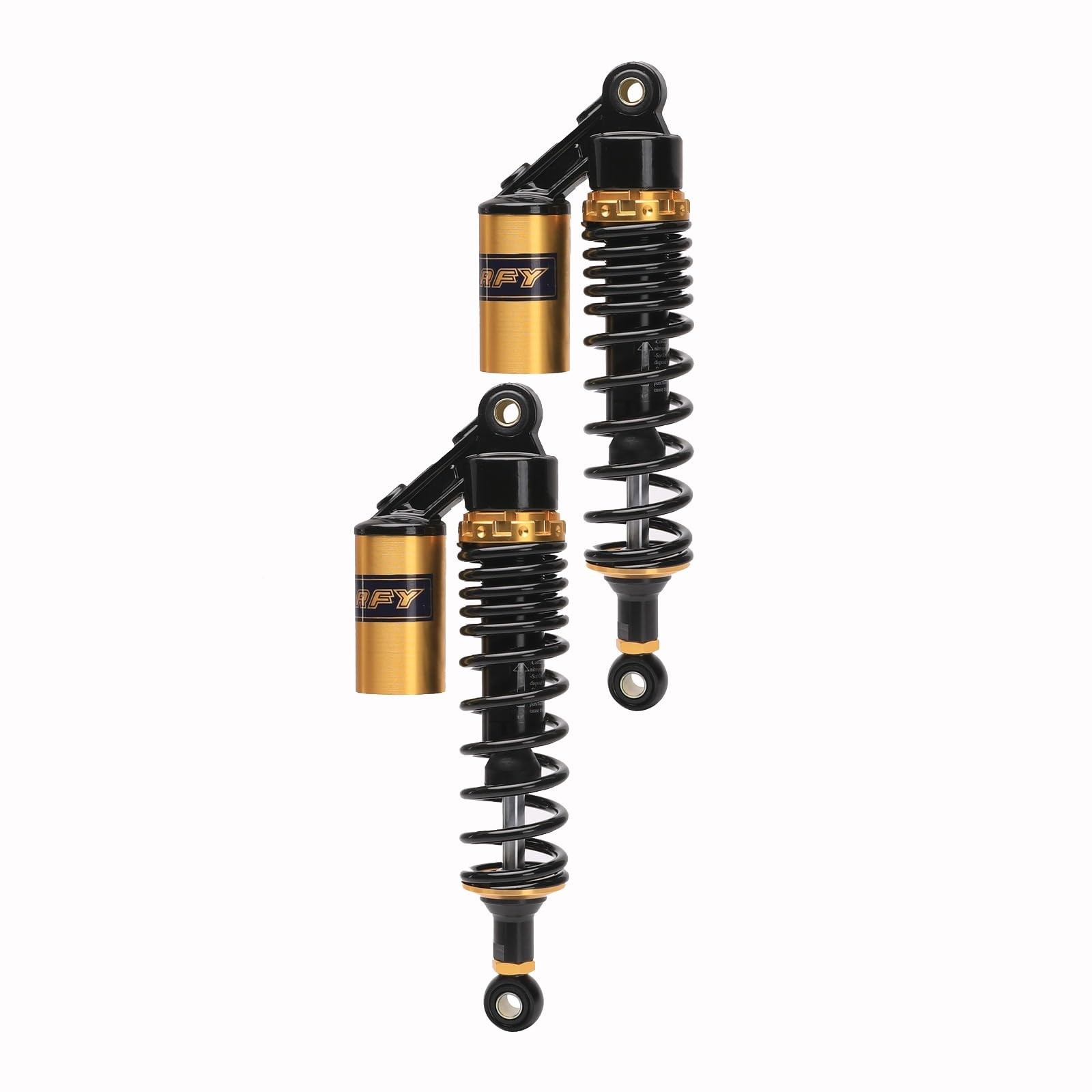 Pair 320mm 12.5 Inch Motorcycle Air Shock Absorbers Rear Eye To Eye Black Gold