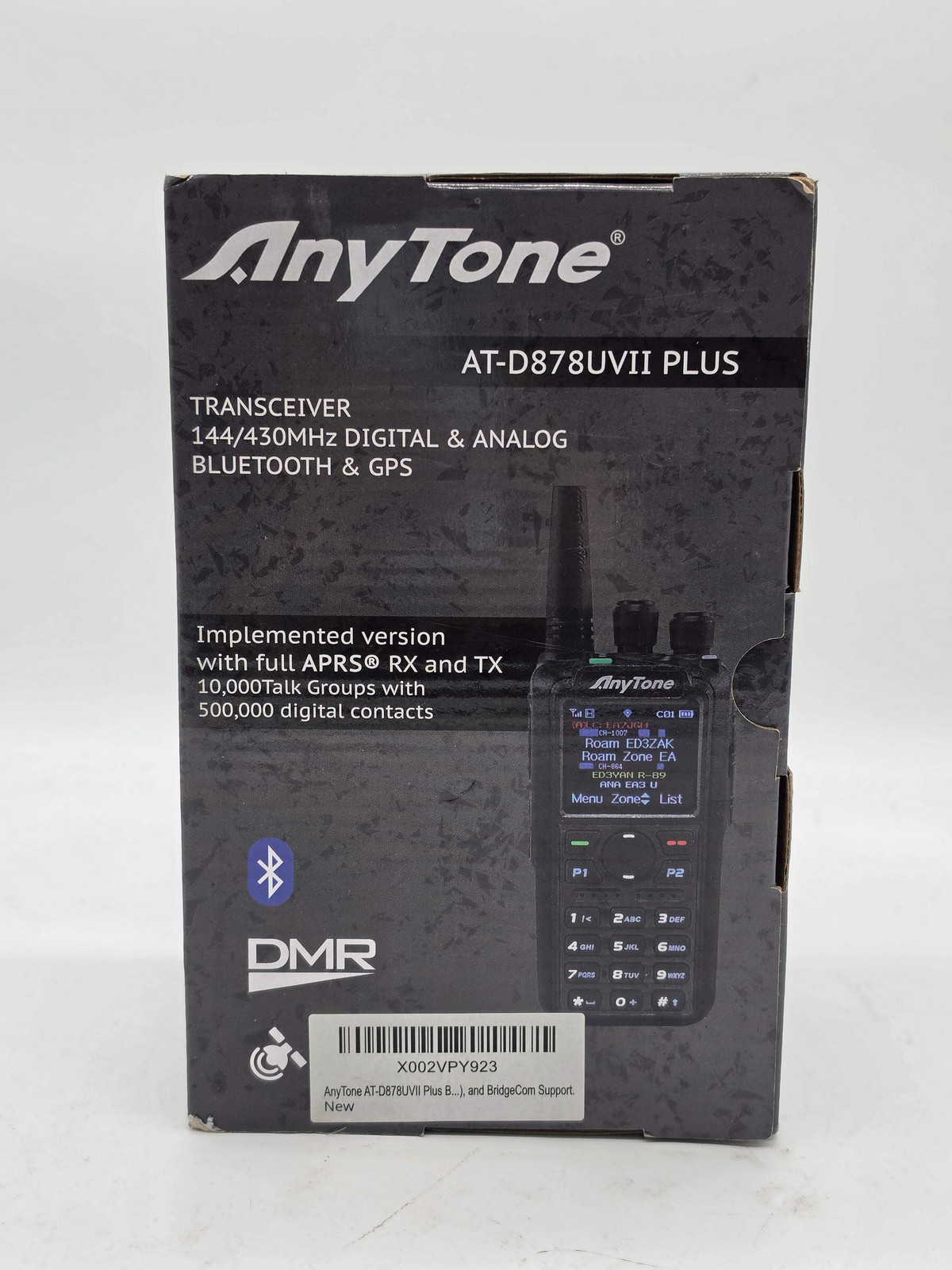 AnyTone AT-D878UVII Plus DMR VHF UHF Handheld Radio w/ Bluetooth GPS New