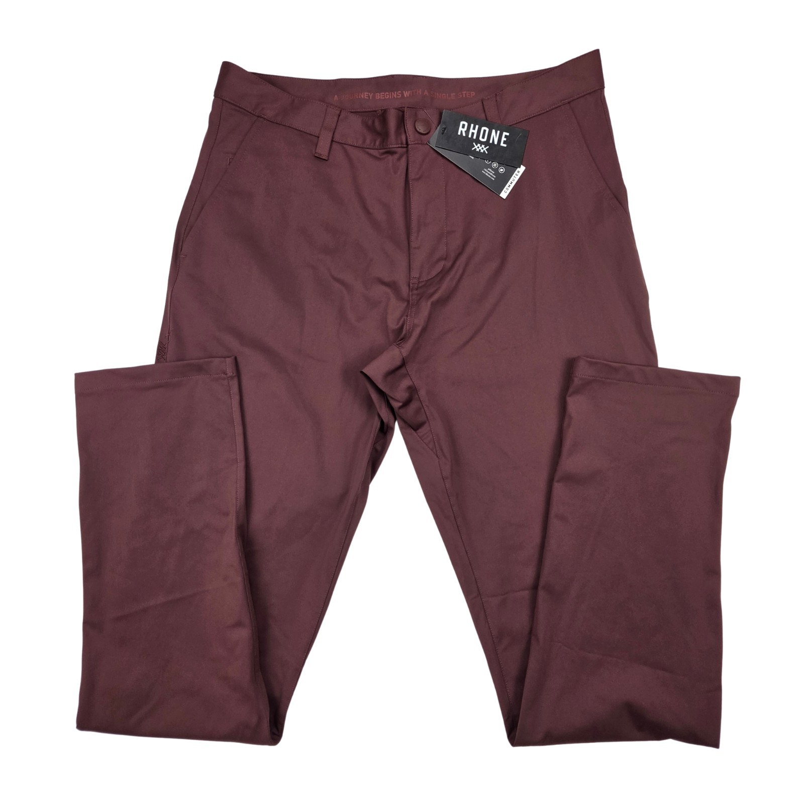 Rhone Commuter Pants Mens 33x32 Red Slim Flex-Knit Performance Casual Chinos NWT