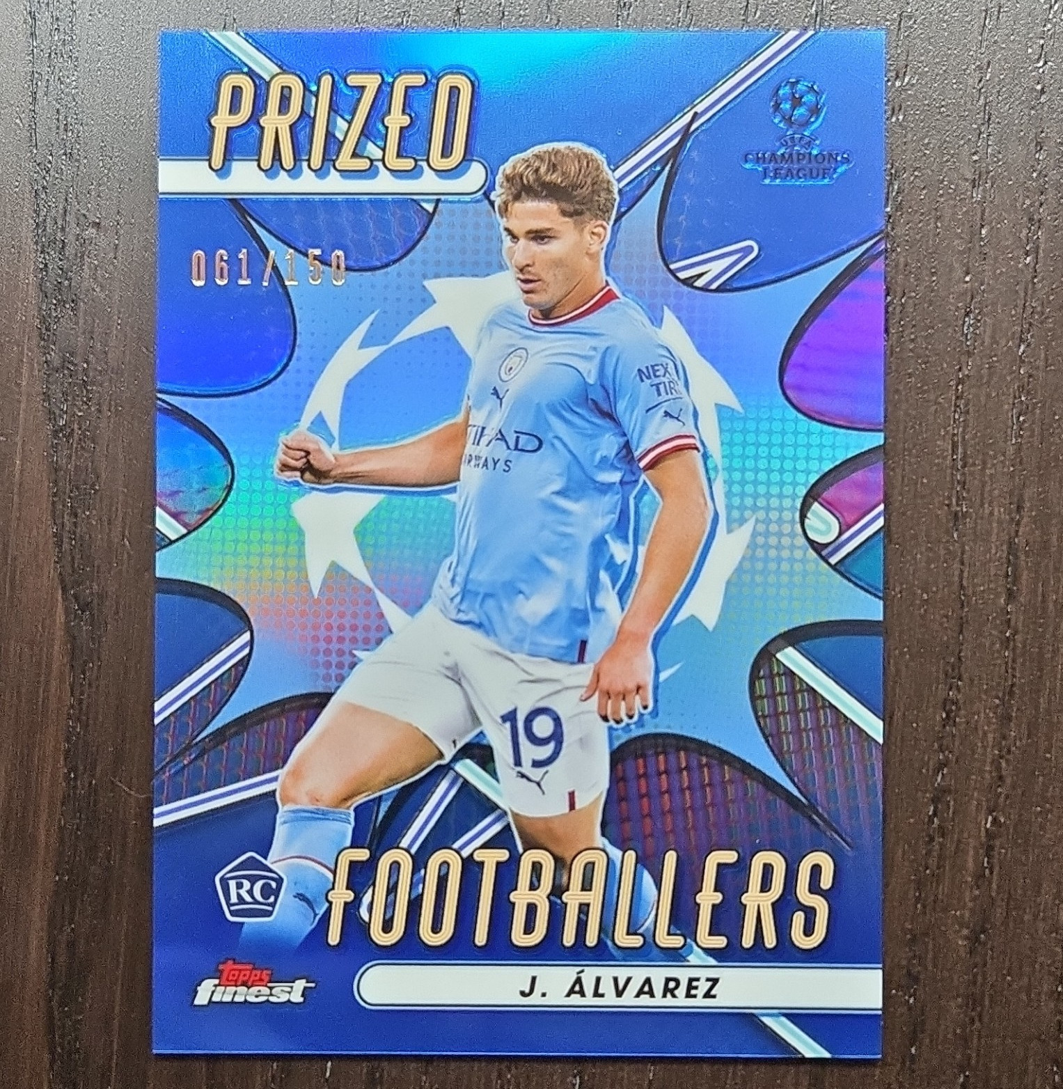Topps Finest 2023 J. Alvarez Prized Footballers RC Man City PF-16 /150 Blue