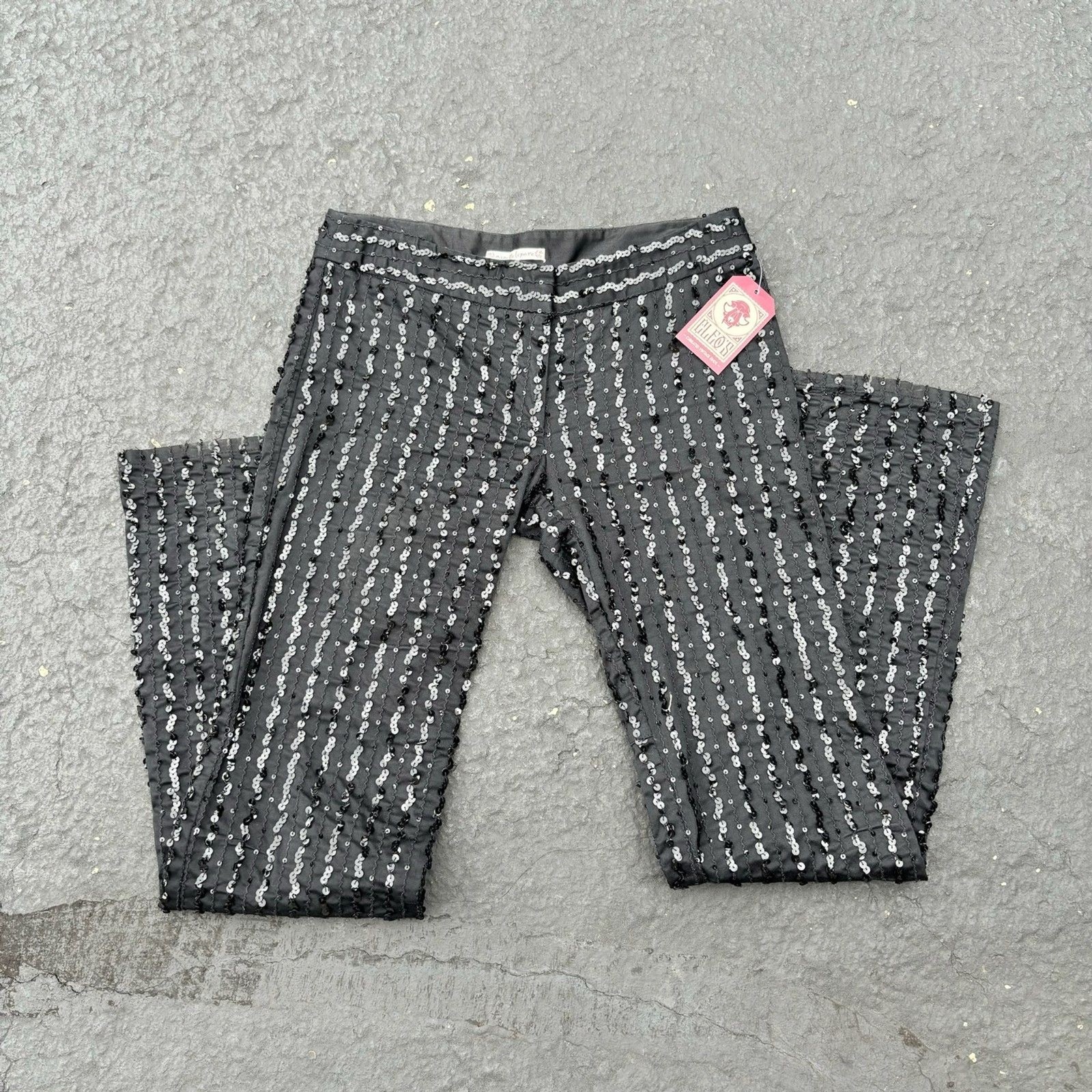 Vintage Y2K Nanette Lepore Sequin Low Waist Flare Pant