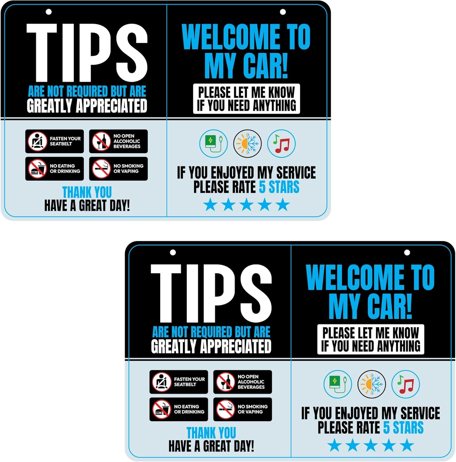 Driver Rating Sign for Rideshare, 5 stars Tips Uber and Lyft Sign for Car Driver Rating Sign for Rideshare, 5 stars Tips Uber and Lyft Sign for Car