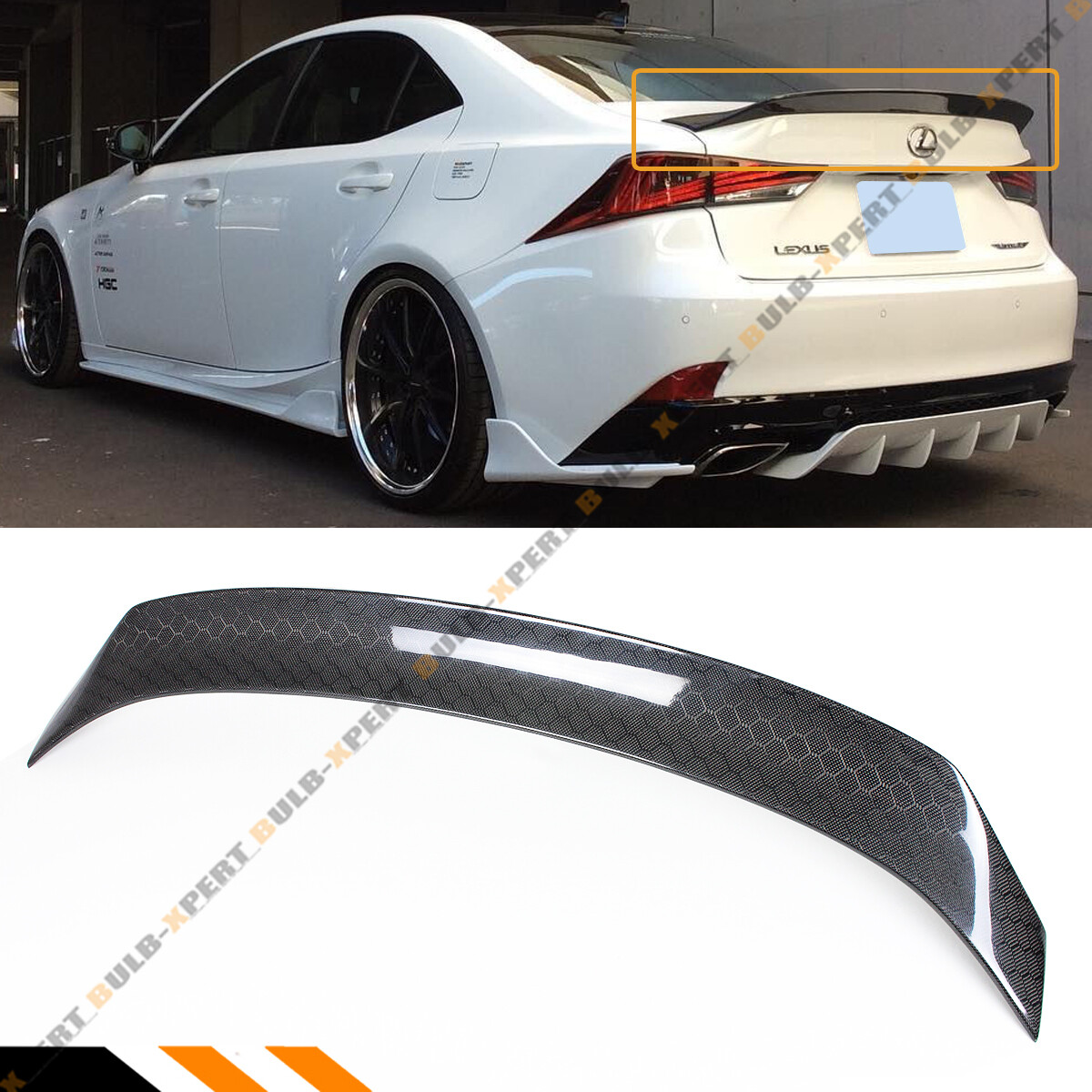 FOR 2014-20 LEXUS IS300 IS350 AR STYLE HONEYCOMB CARBON FIBER TRUNK SPOILER WING
