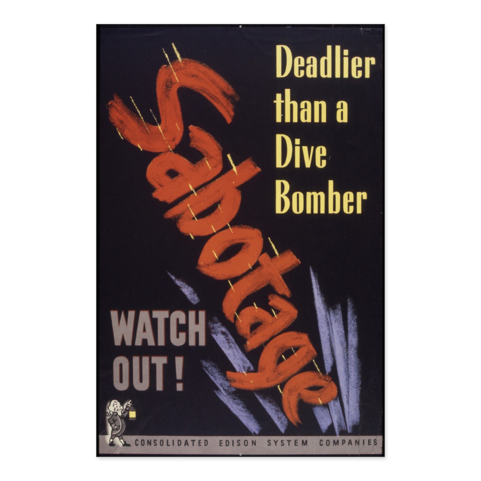 Sabotage. Deadlier Than A Dive Bomber. WWII Propaganda Poster Aluminum Sign Sabotage. Deadlier Than A Dive Bomber. WWII Propaganda Poster Aluminum Sign
