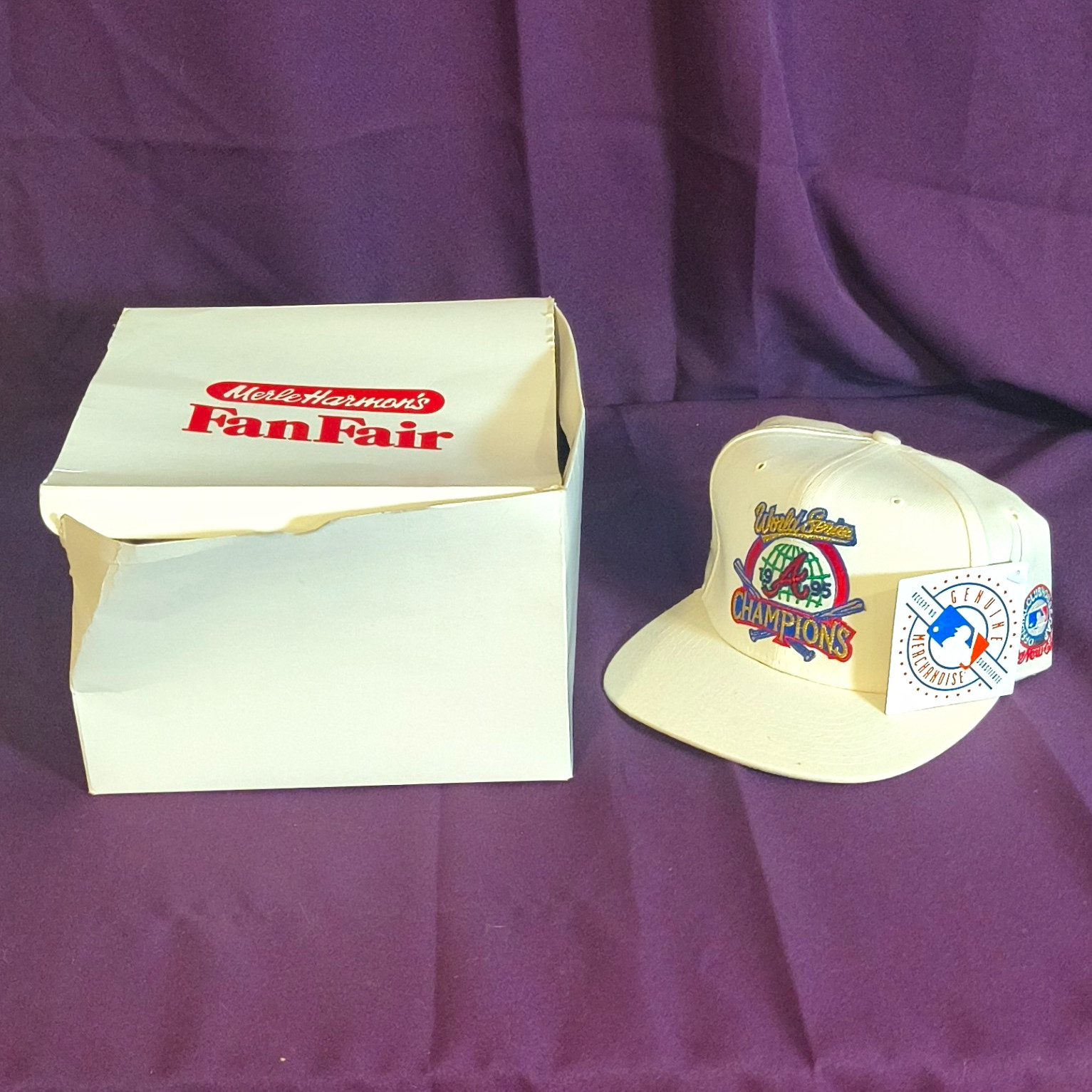 RARE NWT Vintage 1995 Atlanta Braves World Series New Era Snapback & OriginalBox