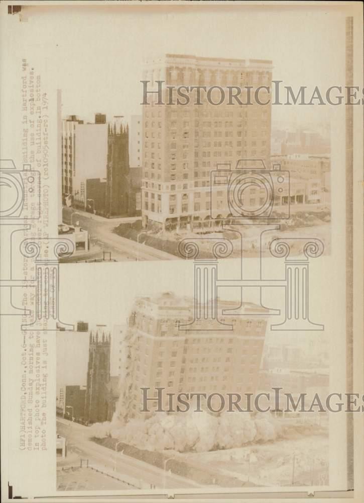 1974 Press Photo Demolished American Industrial building in Hartford - lra50529