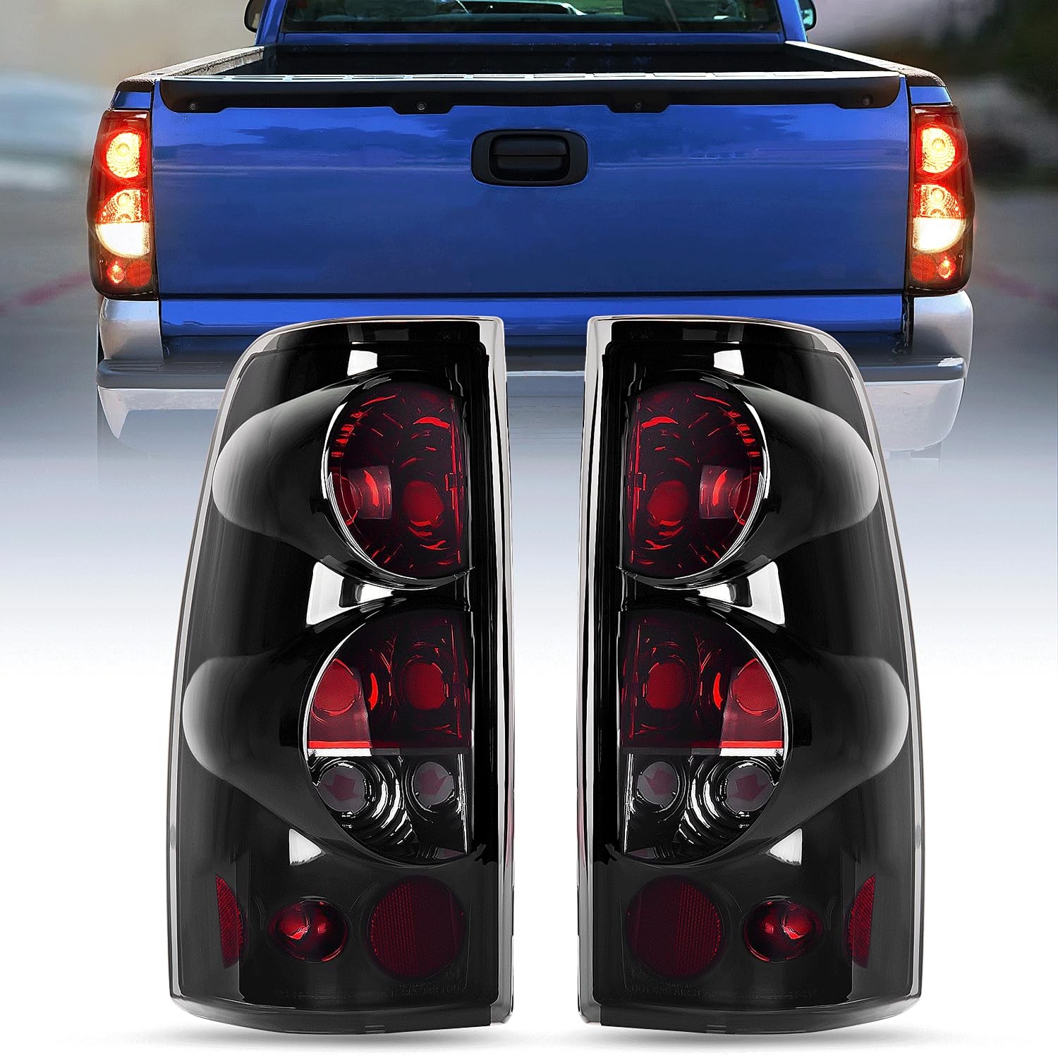Chevy Silverado 1500 2500 3500 Smoke Lens Tail Light Assembly 1999-2006
