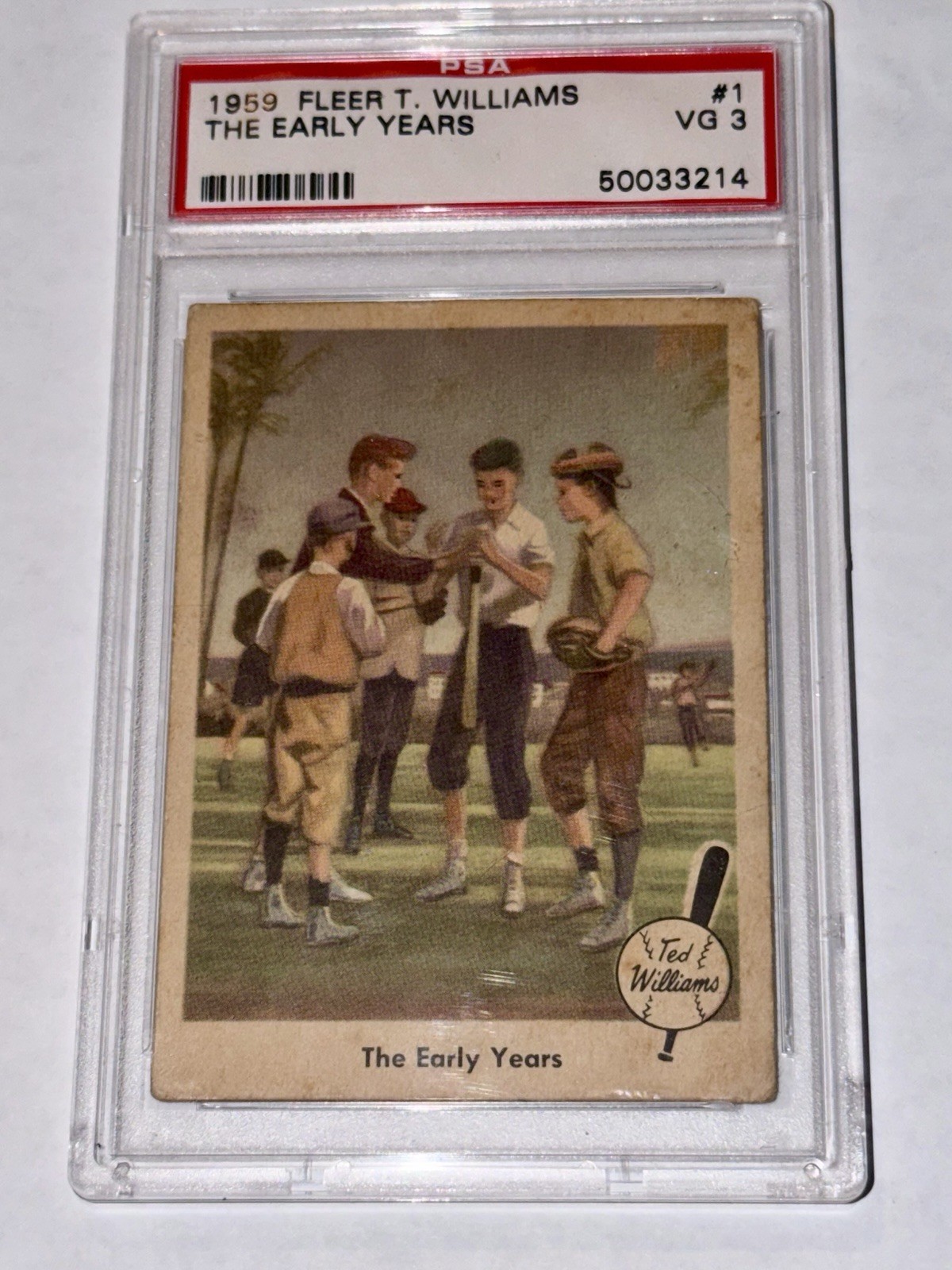 Ted Williams 1959 Fleer The Early Years PSA 3 VG # 1 Boston Red Sox Vintage Ted Williams 1959 Fleer The Early Years PSA 3 VG # 1 Boston Red Sox Vintage