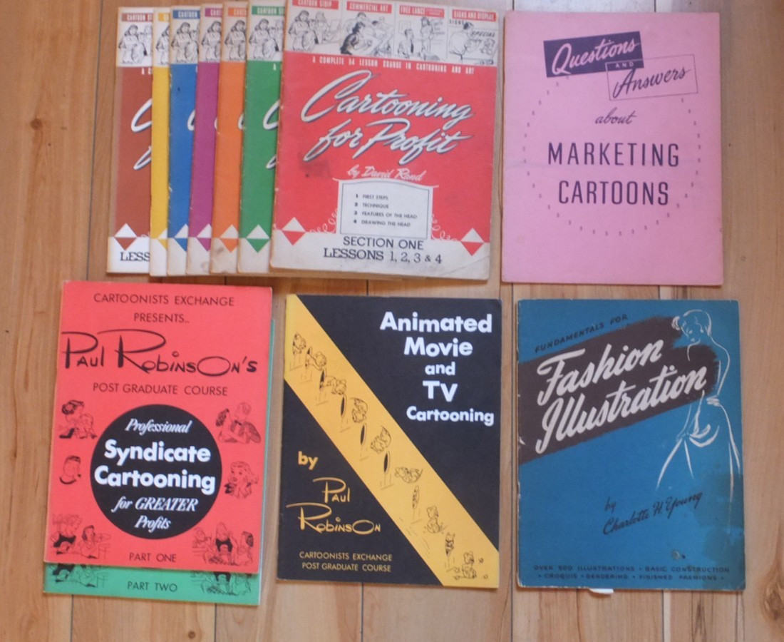 Vintage Cartooning books - Paul Robbins, David Rand,