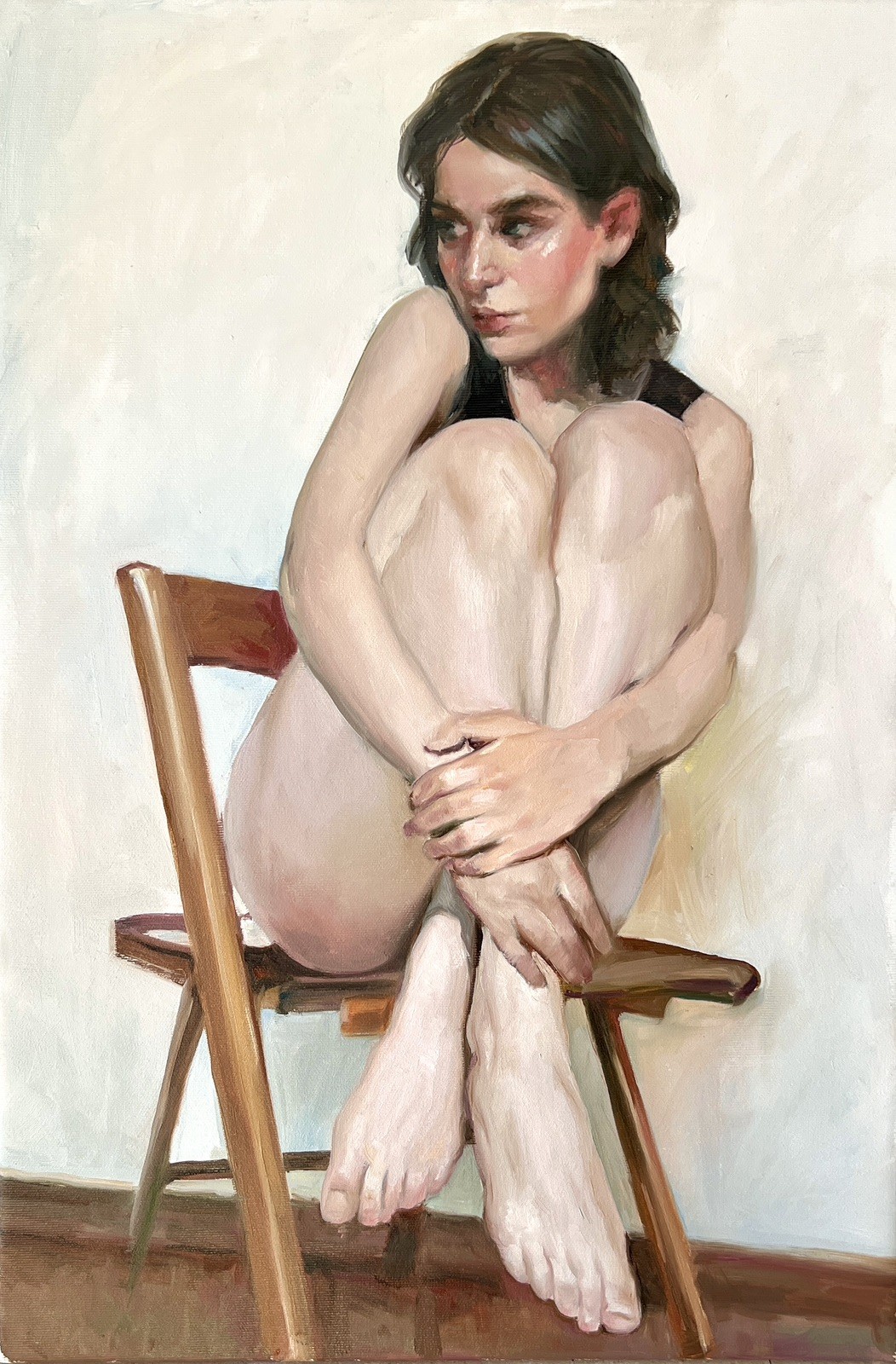 Original Oil Painting,  Portrait, Female Figure, Modern Art 16x23,4 Inch