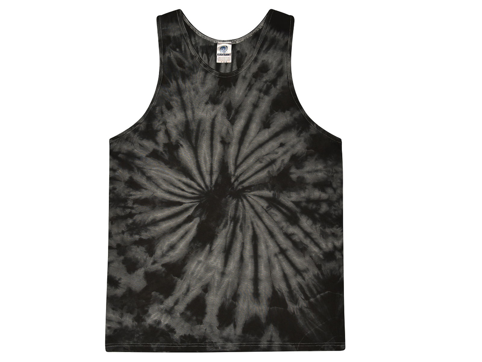 Colortone Black Tie Dye Tank Top Sleeveless T-Shirt Adult Unisex S-3XL Cotton