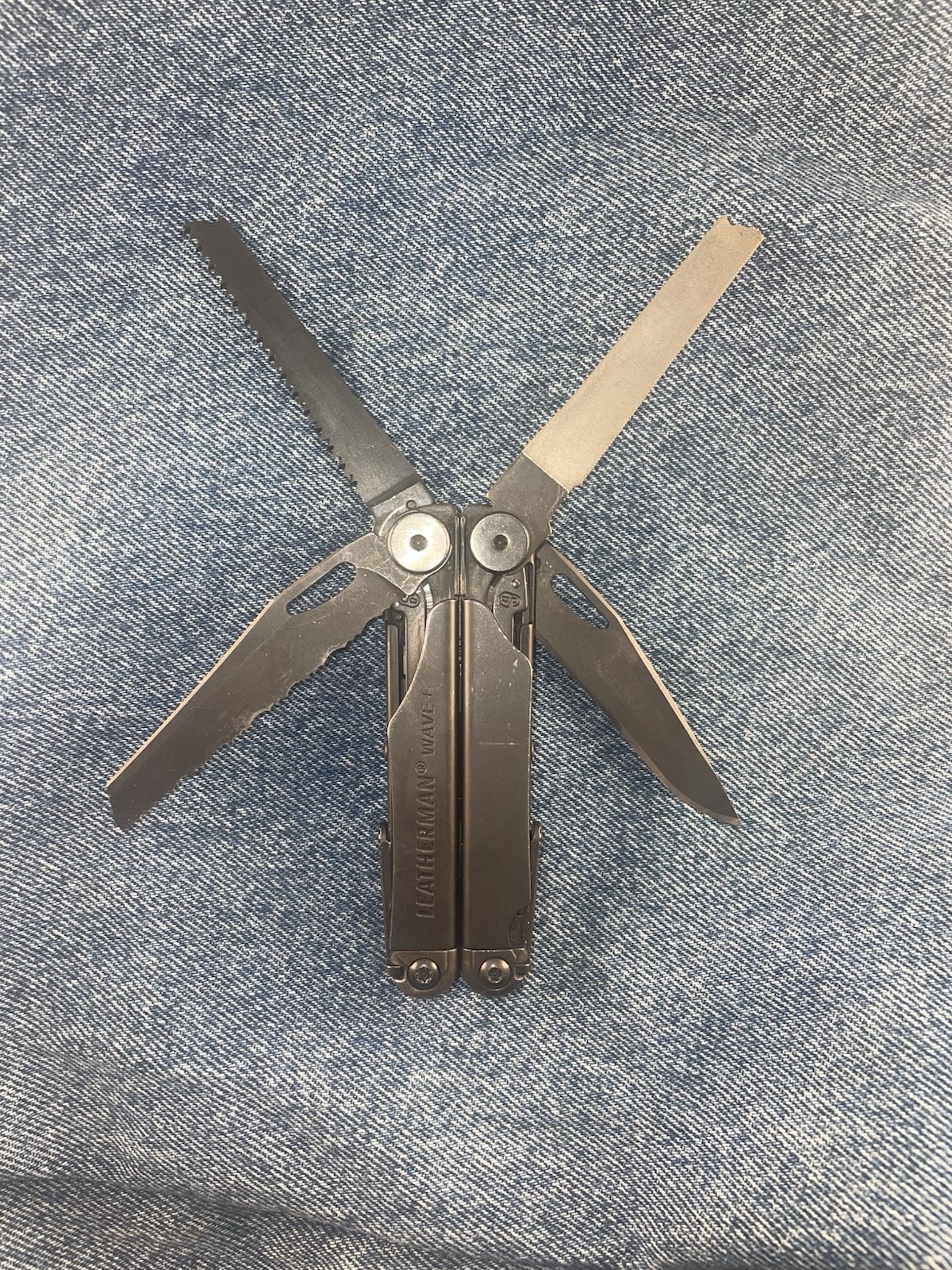 Leatherman Wave+ Multitool Black Used Good All Accessories Parts Bit Kit Driver