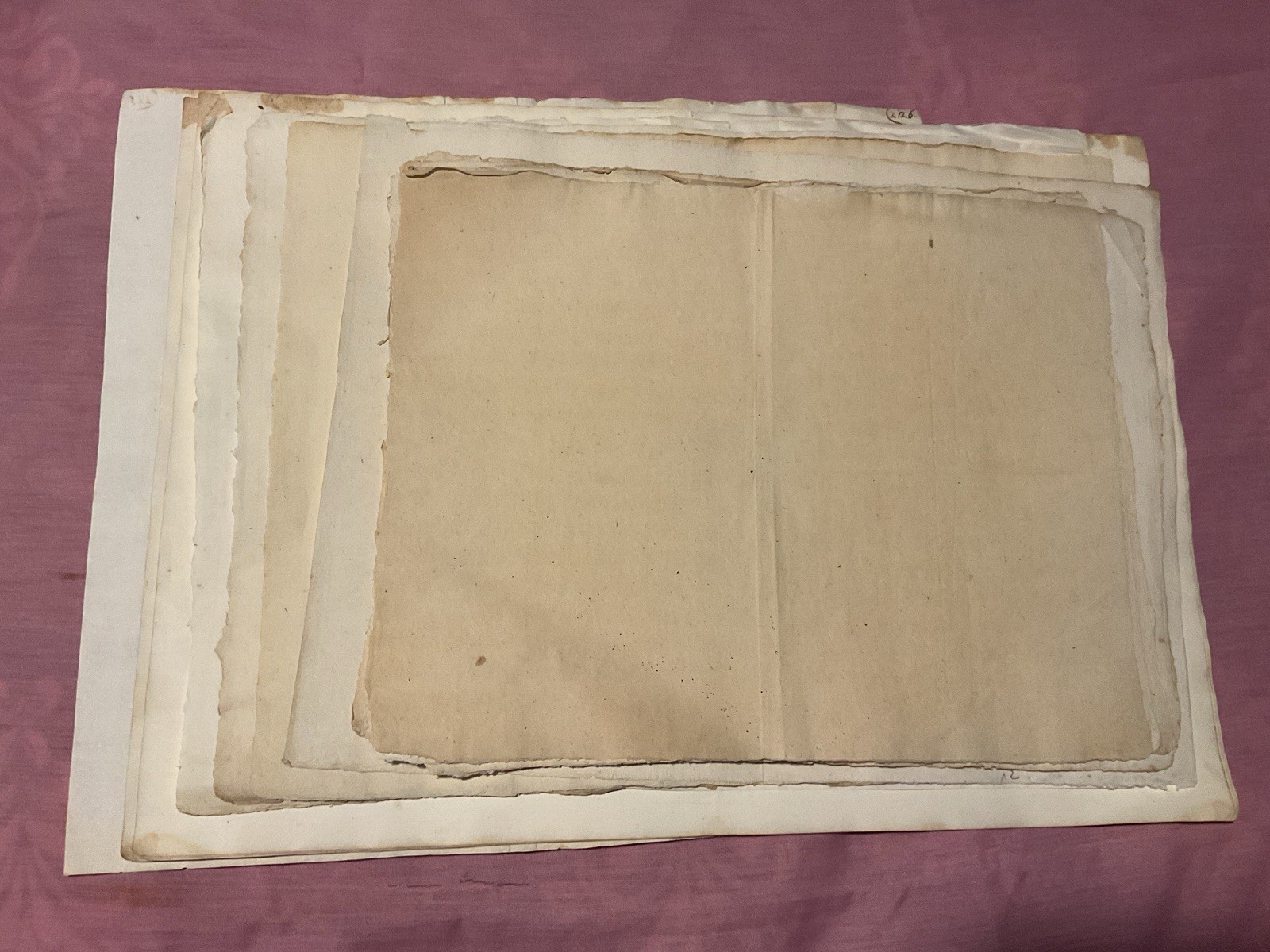 235 Very Large Blank Sheets Of 16th Thru 18th Century Vintage Antique Paper