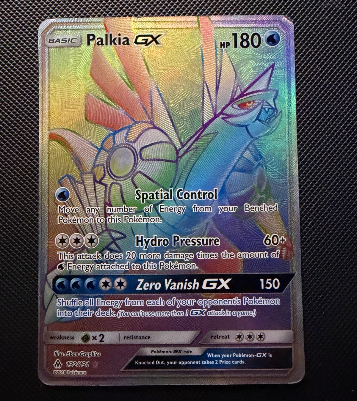 Pokemon TCG Palkia GX 132/131 Secret Rare Full Art Holo 180 HP English Pokemon TCG Palkia GX 132/131 Secret Rare Full Art Holo 180 HP English