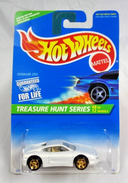 1996 Hot Wheels Ferrari 355 Collector's Limited Edition White Treasure Hunt