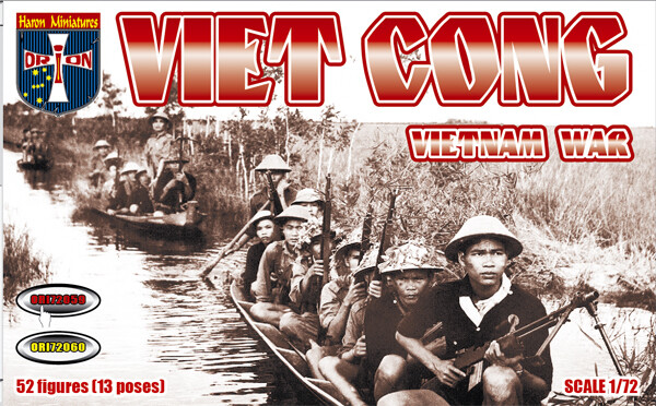 Viet Cong, Vietnam War (52 figures, 13 poses)  1/72 Orion 72059