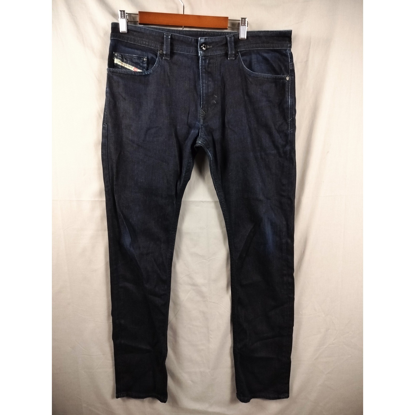 Diesel Thavar Jeans Men 33x32 0607A Stretch Blue Slim Skinny Denim  Designer