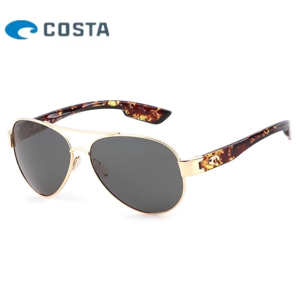 Costa Del Mar South Point Aviator Sunglasses Gold Frame Grey 580P Polarized